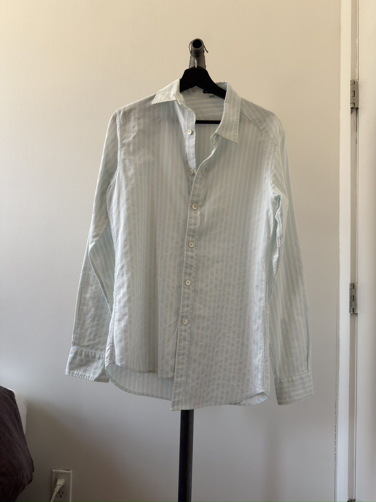 Ann Demeulemeester ‘00s Twisted Pinstripe Shirt Size US XS / EU 42 / 0 - 1 Thumbnail