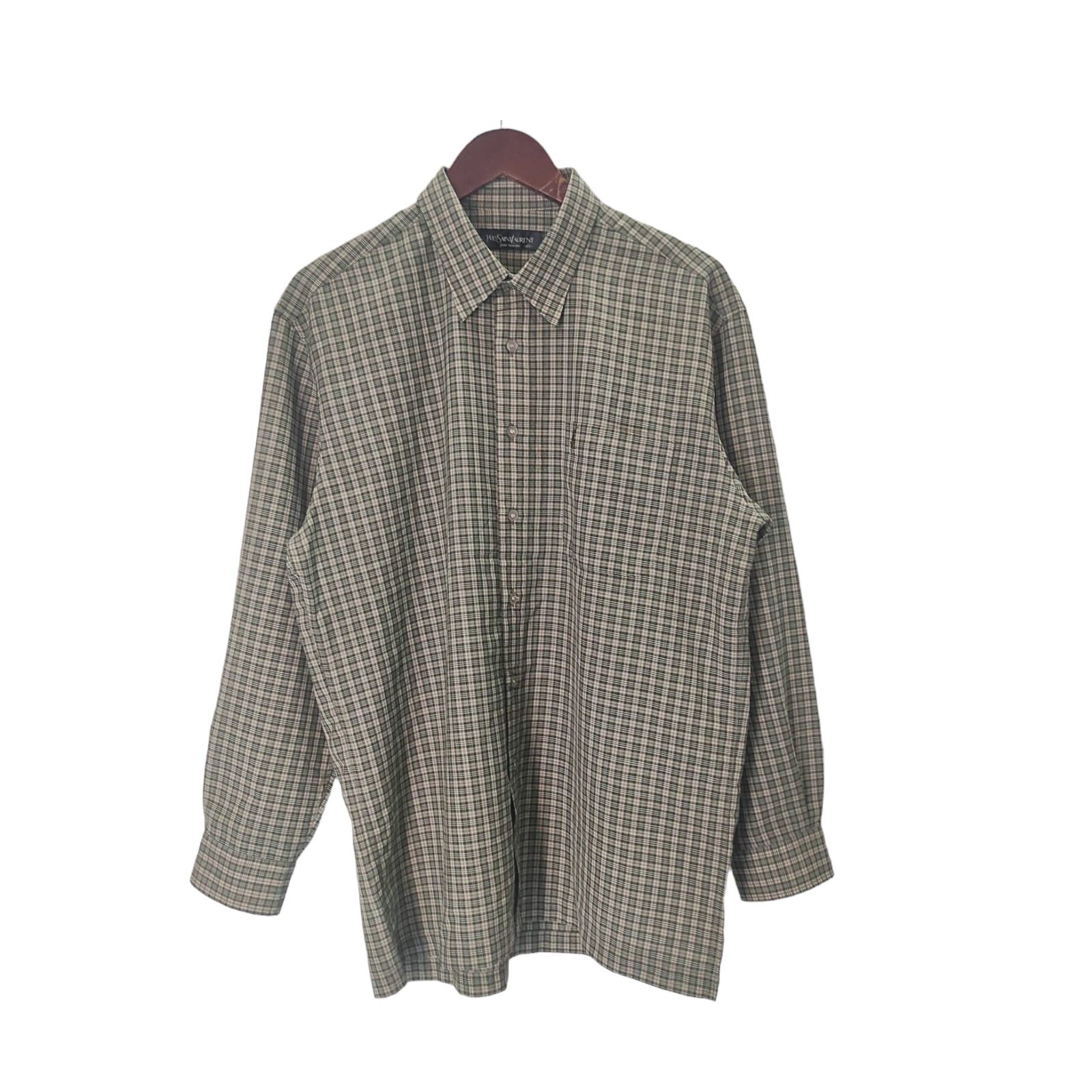 Yves Saint Laurent YSL Yves Saint Laurent Check Plaid Single Pocket Shirt Size US L / EU 52-54 / 3 - 1 Thumbnail