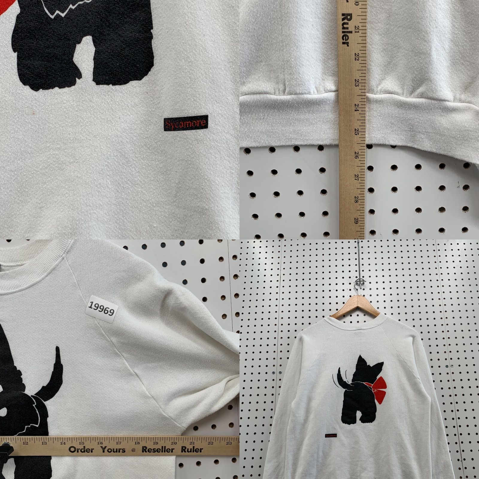 Vintage VINTAGE Terrier Sweatshirt White Adult Large 80s Crew Neck Pullover 20x25.5 DOG Screen Stars Mens Size US L / EU 52-54 / 3 - 9 Thumbnail