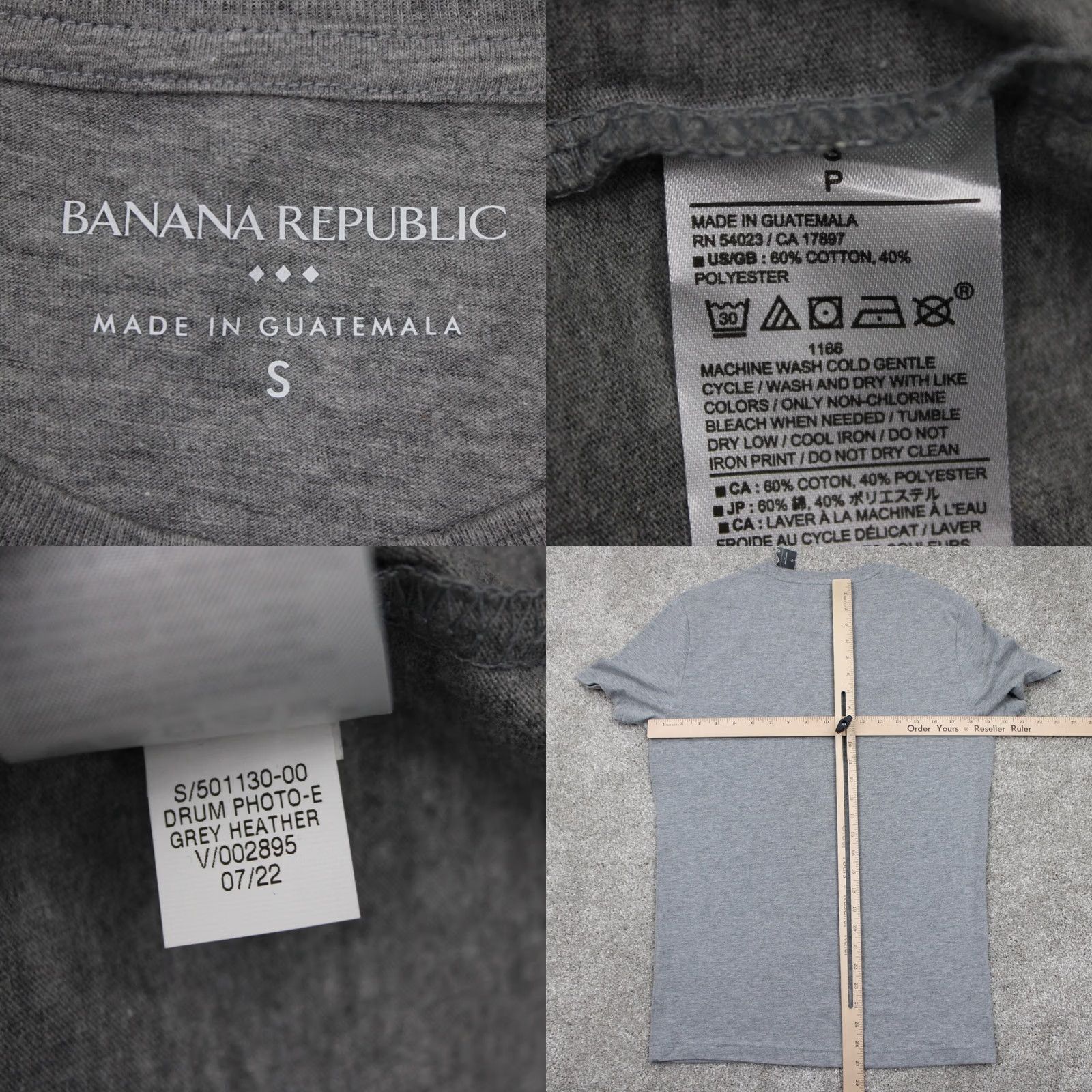 Banana Republic Banana Republic Shirt Mens Small Gray Graphic Print Cotton/Poly S/S NWT Size US S / EU 44-46 / 1 - 8 Thumbnail