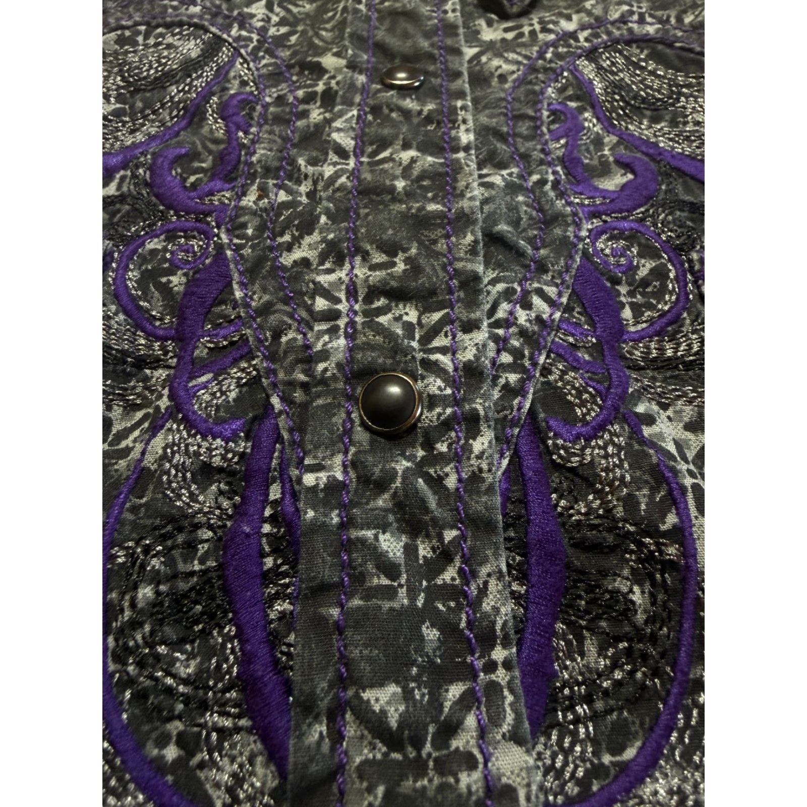 Vintage Cruel Girl Women's Shirt 2XL Long Sleeve Western Cowgirl Pearl Snap Button-Up Shirt Mens, Womens, Girls? Size XXL / US 16-18 / IT 52-54 - 6 Thumbnail