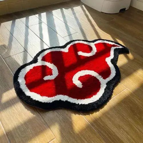 Japanese Brand Japanese Anime Cartoon Red Cloud Tufted Carpet Rug Size ONE SIZE - 4 Thumbnail