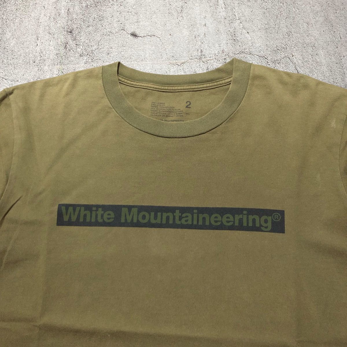 White Mountaineering 🇯🇵 White Mountaineering Logo Japan Box T-shirt Green Army Size US M / EU 48-50 / 2 - 3 Thumbnail