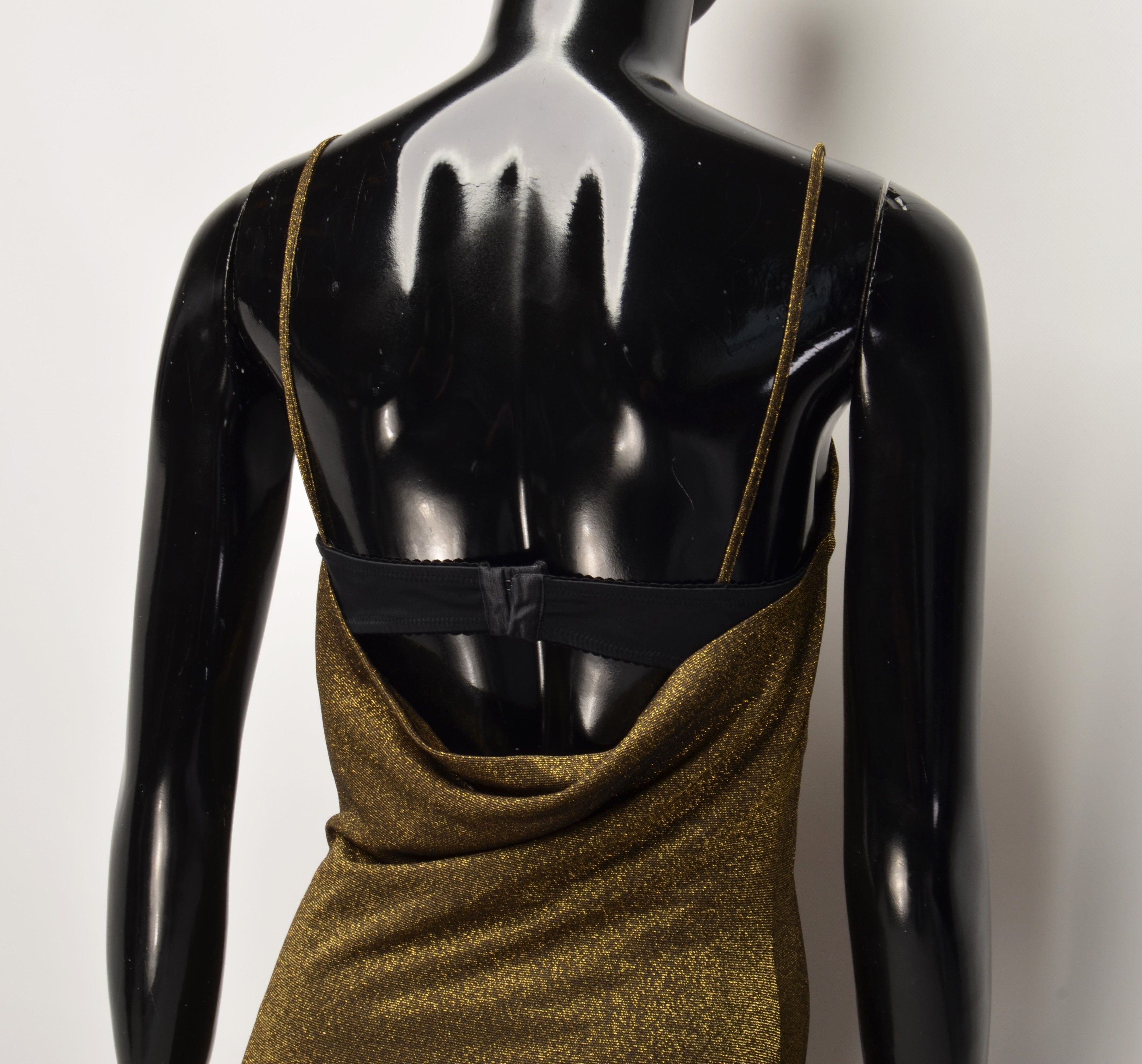John Richmond × Vintage Vintage John Richmond Gold Sparkle Bodycon Mini Dress Size M / US 6-8 / IT 42-44 - 2 Thumbnail