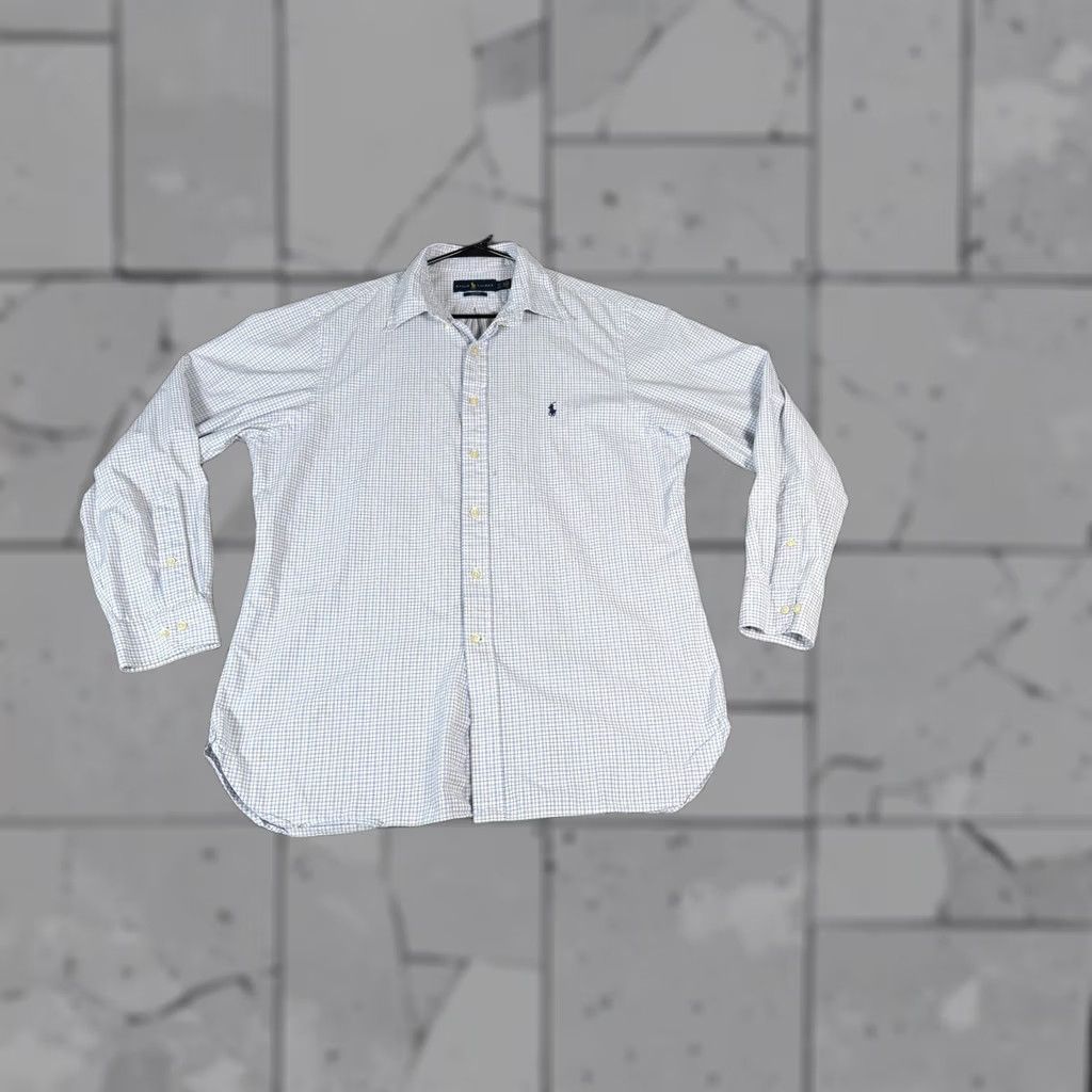 Ralph Lauren Ralph Lauren Slim Fit Button Down Dress Shirt Blue Checkered 17 34/35 Mens Size 46R - 1 Thumbnail