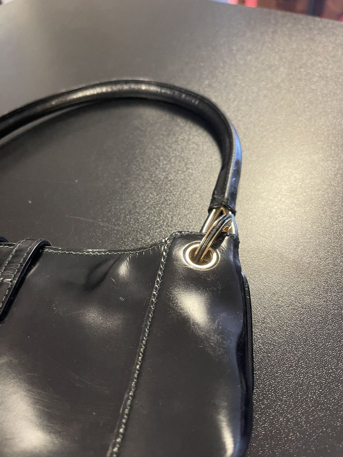 Gucci Gucci Patent Leather Jackie Black Great Condition! Size ONE SIZE - 6 Thumbnail