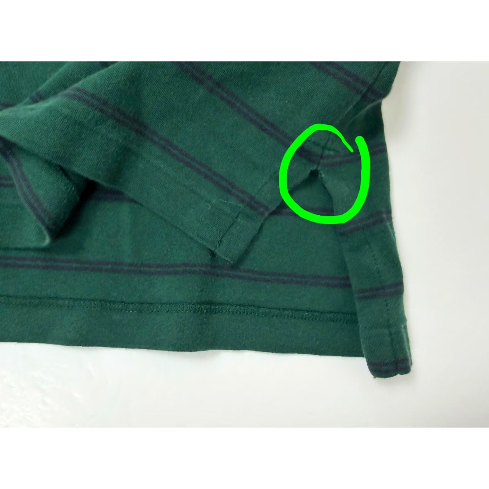 Polo Ralph Lauren VINTAGE Polo Ralph Lauren Polo Shirt Men 2XL Forest Green Navy Striped Cotton Jersey Preppy Size US XXL / EU 58 / 5 - 7 Thumbnail