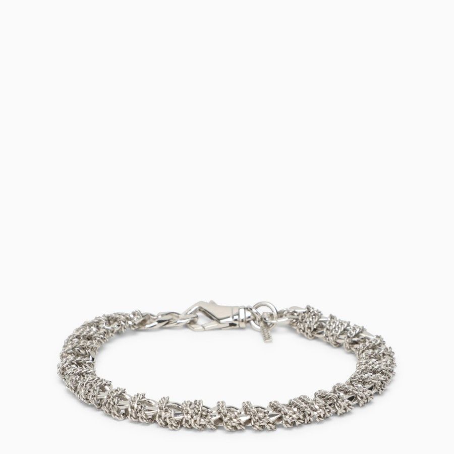 Emanuele Bicocchi o1d2blof0225 Size: M / Intricate Chain Bracelet in Silver Size ONE SIZE - 1 Thumbnail