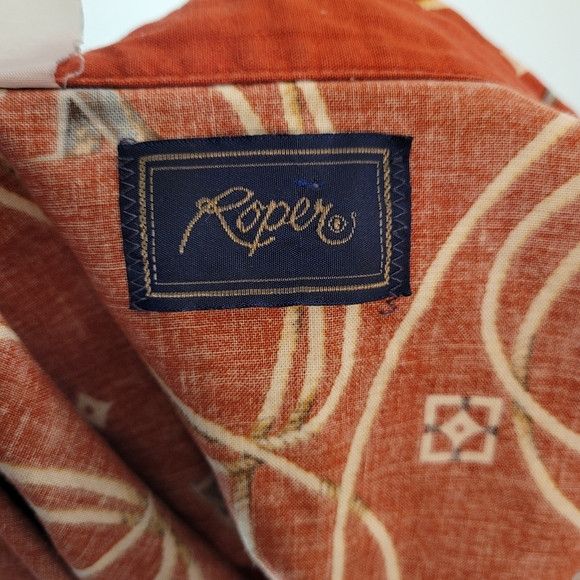 Roper Roper Rust Orange Western Patterned Button-Up Shirt - Lg Size US L / EU 52-54 / 3 - 4 Thumbnail