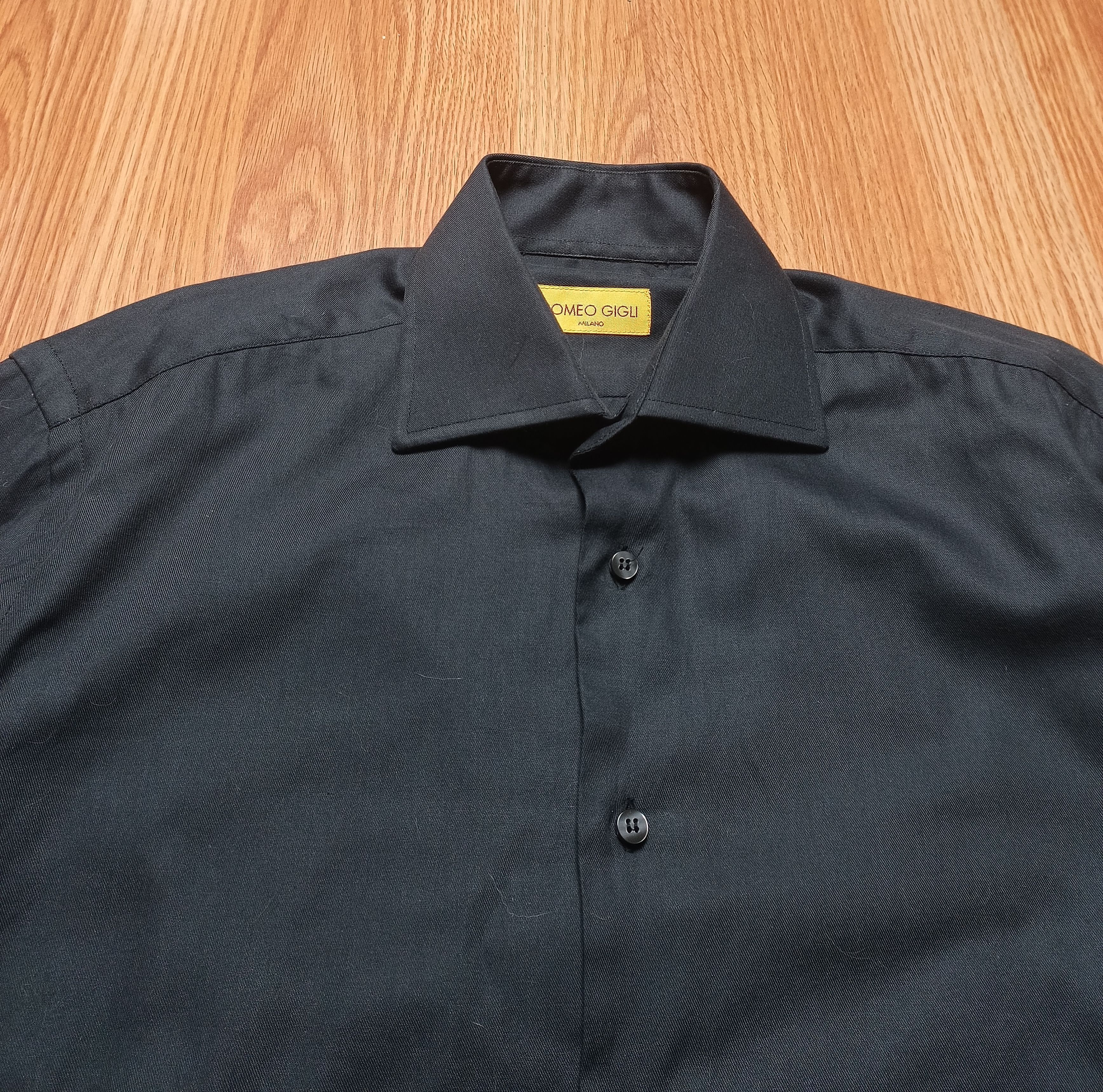 Romeo Gigli Romeo Gigli Black Men Shirt Size 15.5 /39 Size US M / EU 48-50 / 2 - 2 Thumbnail