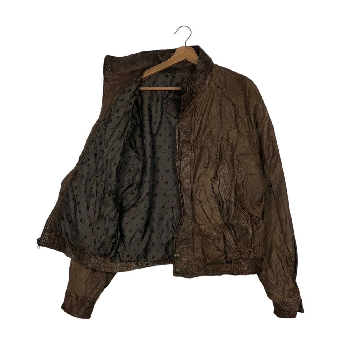 Vintage 🔥VINTAGE BIKER LEATHER JACKET HUNTING HORN ISSEY MIYAKE Size US L / EU 52-54 / 3 - 12 Thumbnail