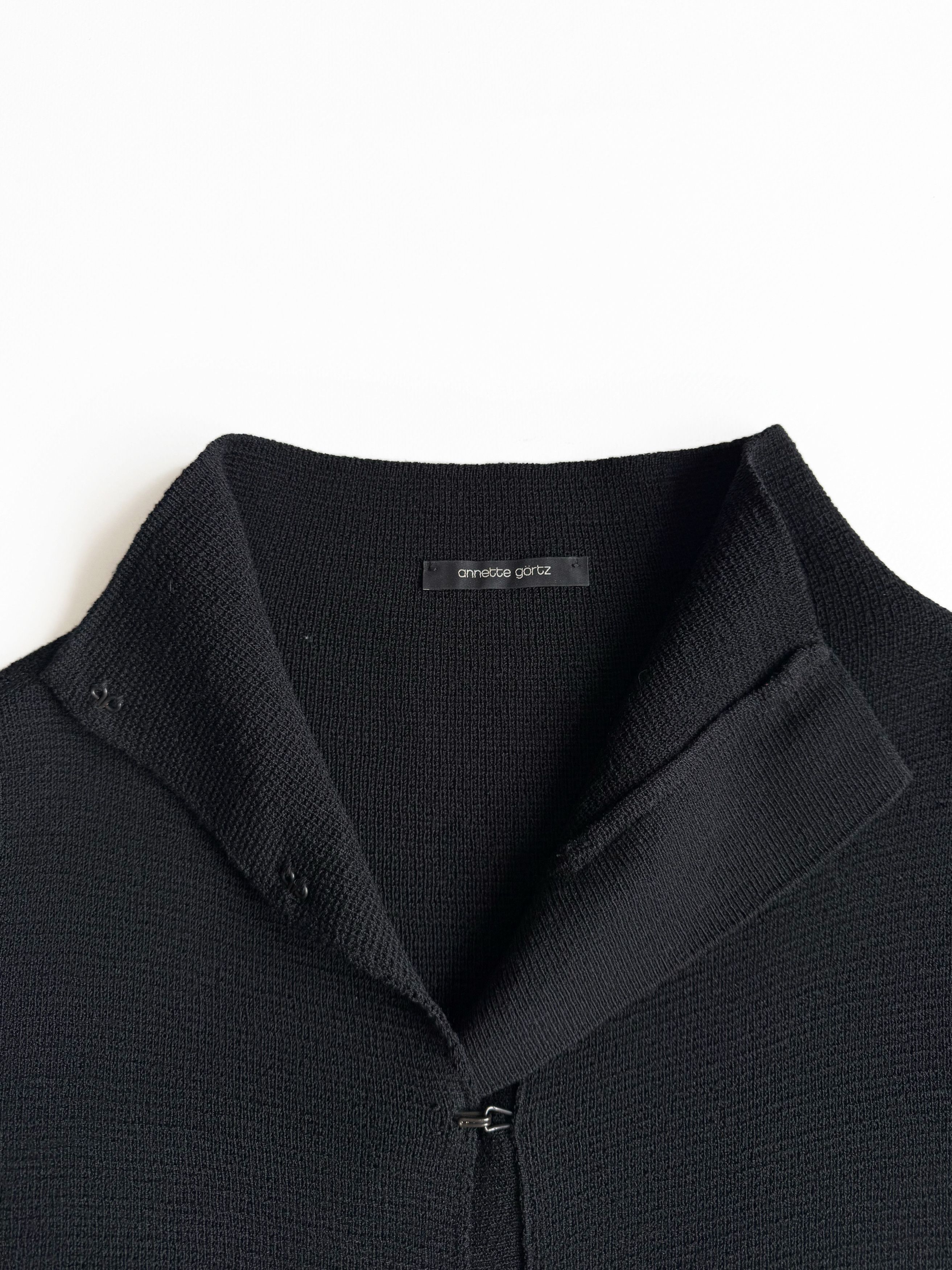 Annette Gortz Annette Gortz Bul Black Merino Wool Knit Cardigan Javcket Size XL / US 12-14 / IT 48-50 - 2 Thumbnail