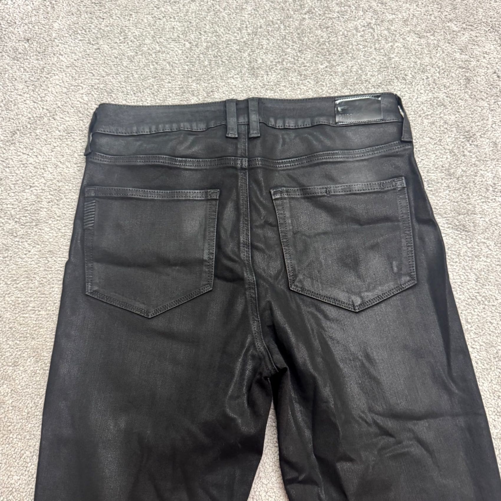 Paige Paige Emmie Ultra Skinny Jeans Womens 30 Black Coated Button Fly Stretch Denim Size 30" / US 8 / IT 44 - 5 Thumbnail