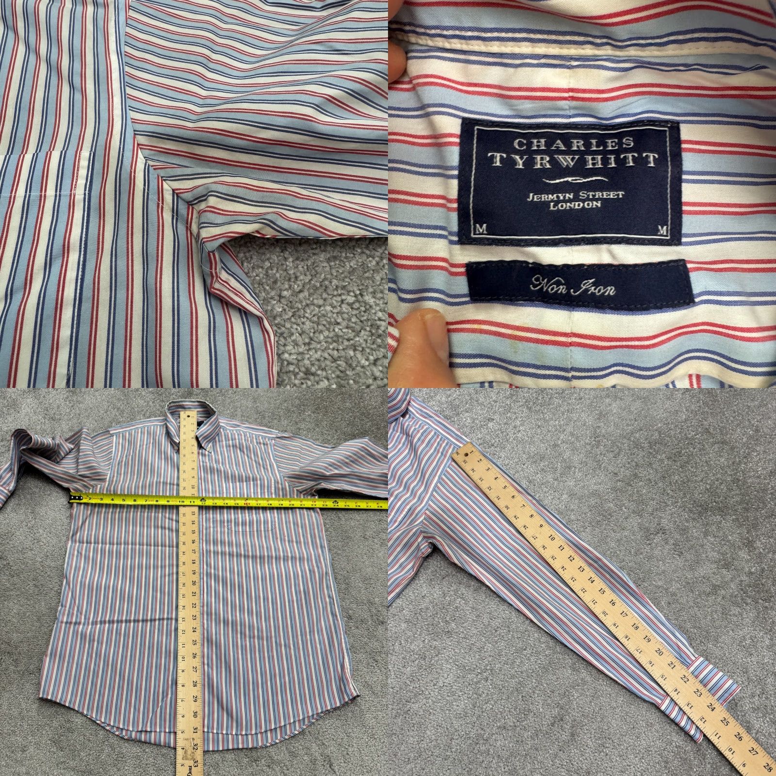 Charles Tyrwhitt Charles Tyrwhitt Dress Shirt Mens M Multicolor Striped Button-Down Non-Iron Size 40R - 8 Thumbnail