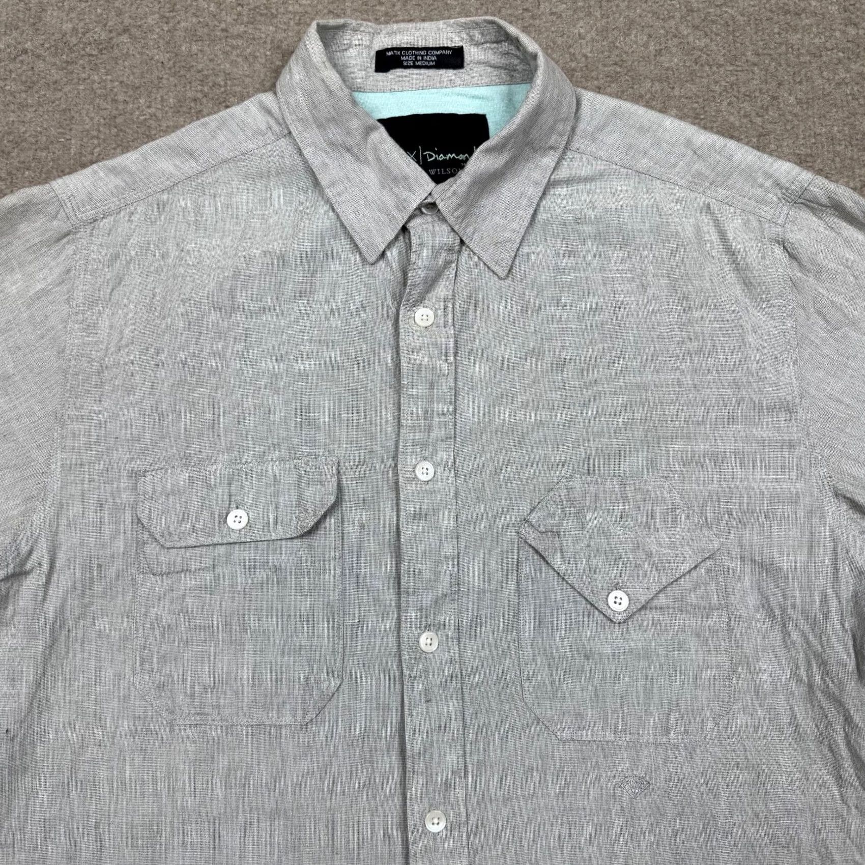 Diamond Supply Co. Diamond x Matix Button Up Shirt Size M Gray Short Sleeve Skater Size US M / EU 48-50 / 2 - 4 Thumbnail