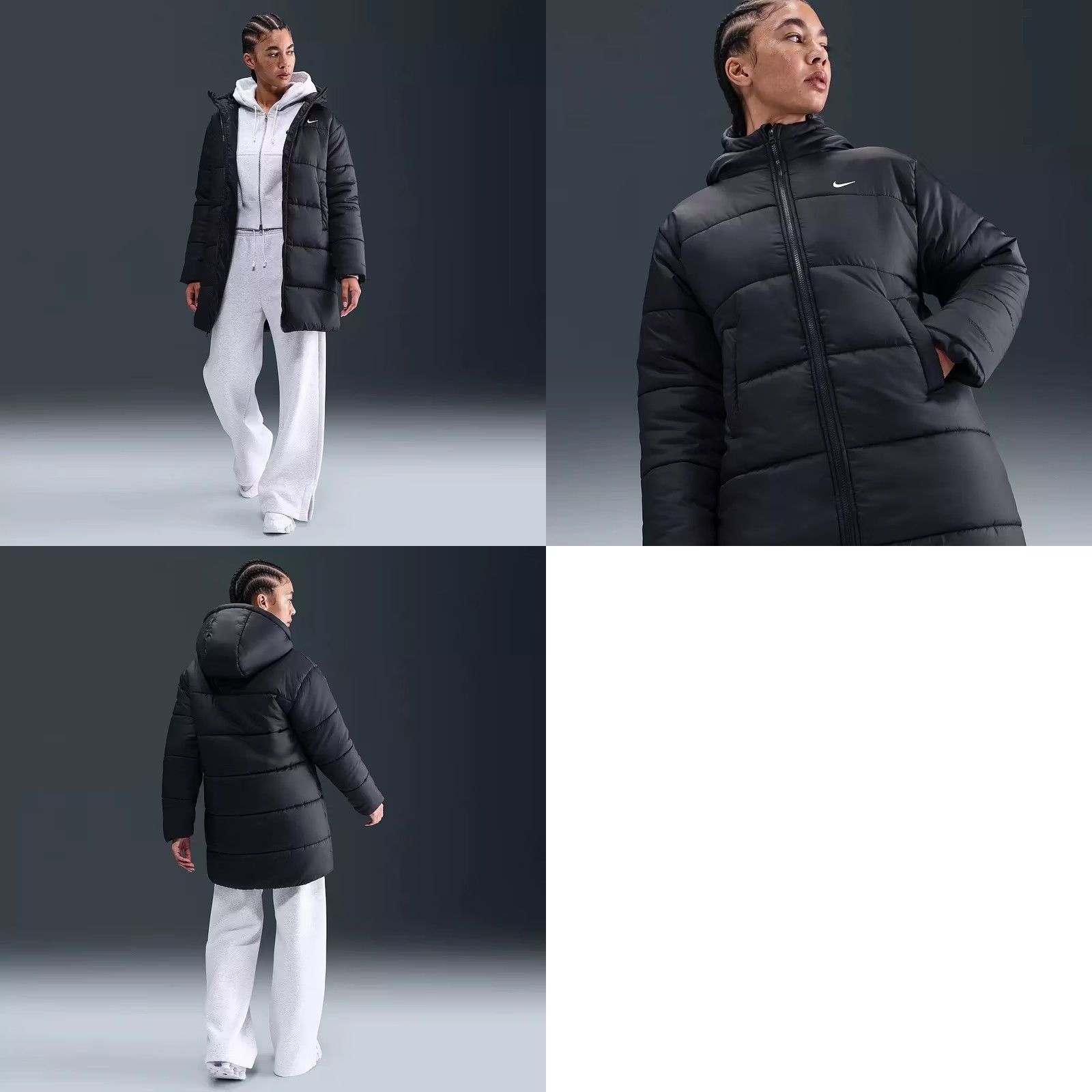 Nike Nike Womens XS Black Therma-Fit Parka Jacket Regular Hooded Long Sleeve Zip Sportswear Jacket Size XS / US 0-2 / IT 36-38 - 8 Thumbnail