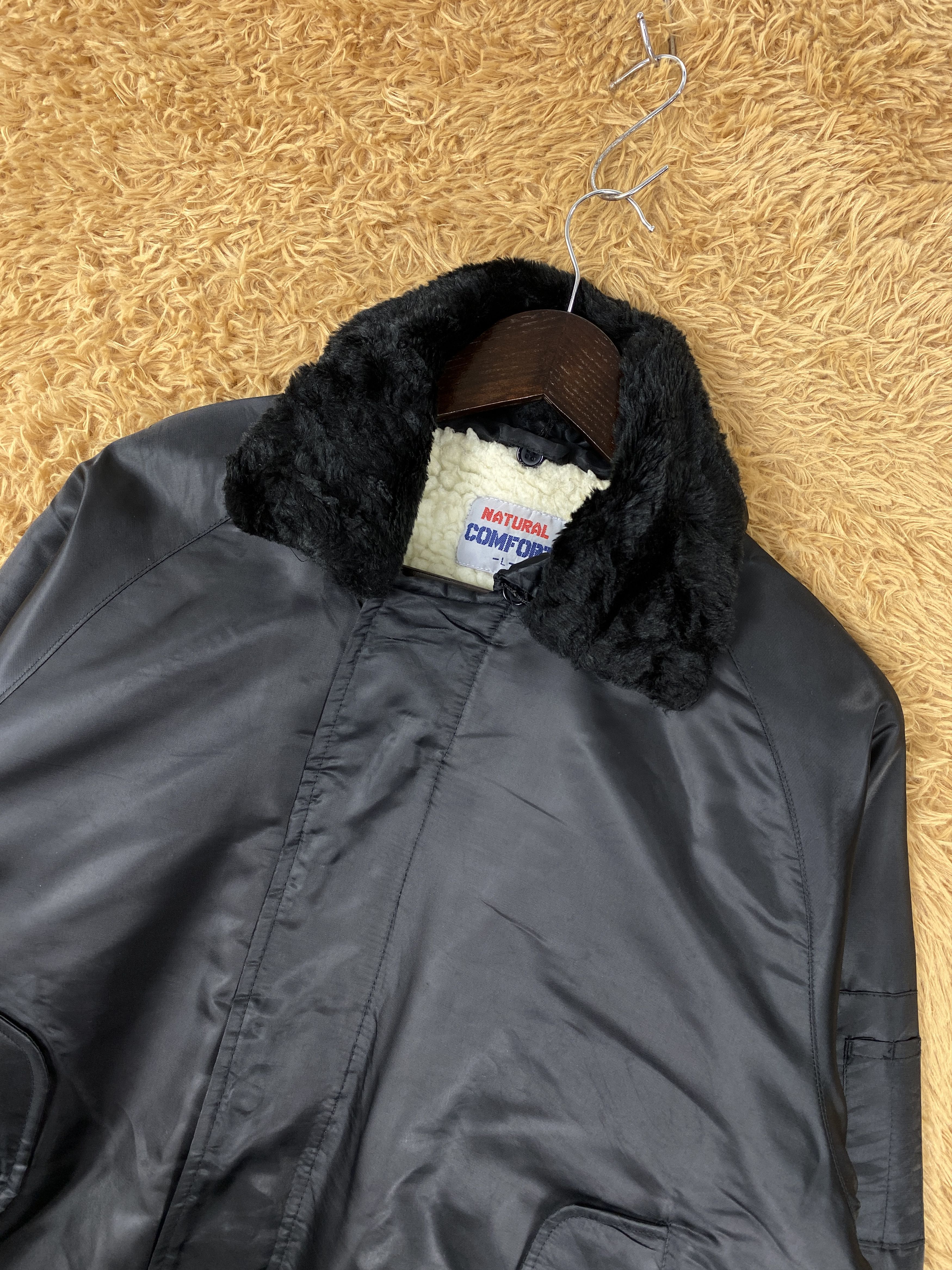 Japanese Brand Vintage Natural Comfort Sherpa Lining Bombers Jacket J2128 Size US M / EU 48-50 / 2 - 2 Thumbnail