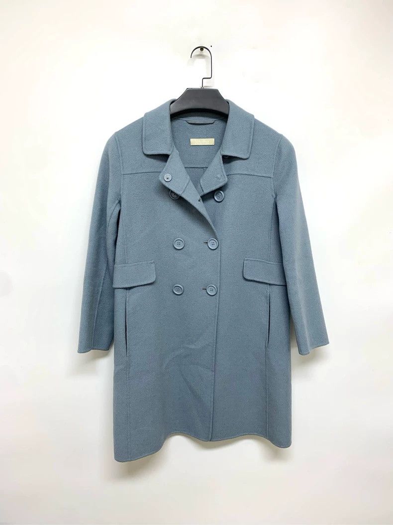 Max Mara Max Mara Haze Blue Wool Coat Size S / US 4 / IT 40 - 1 Thumbnail