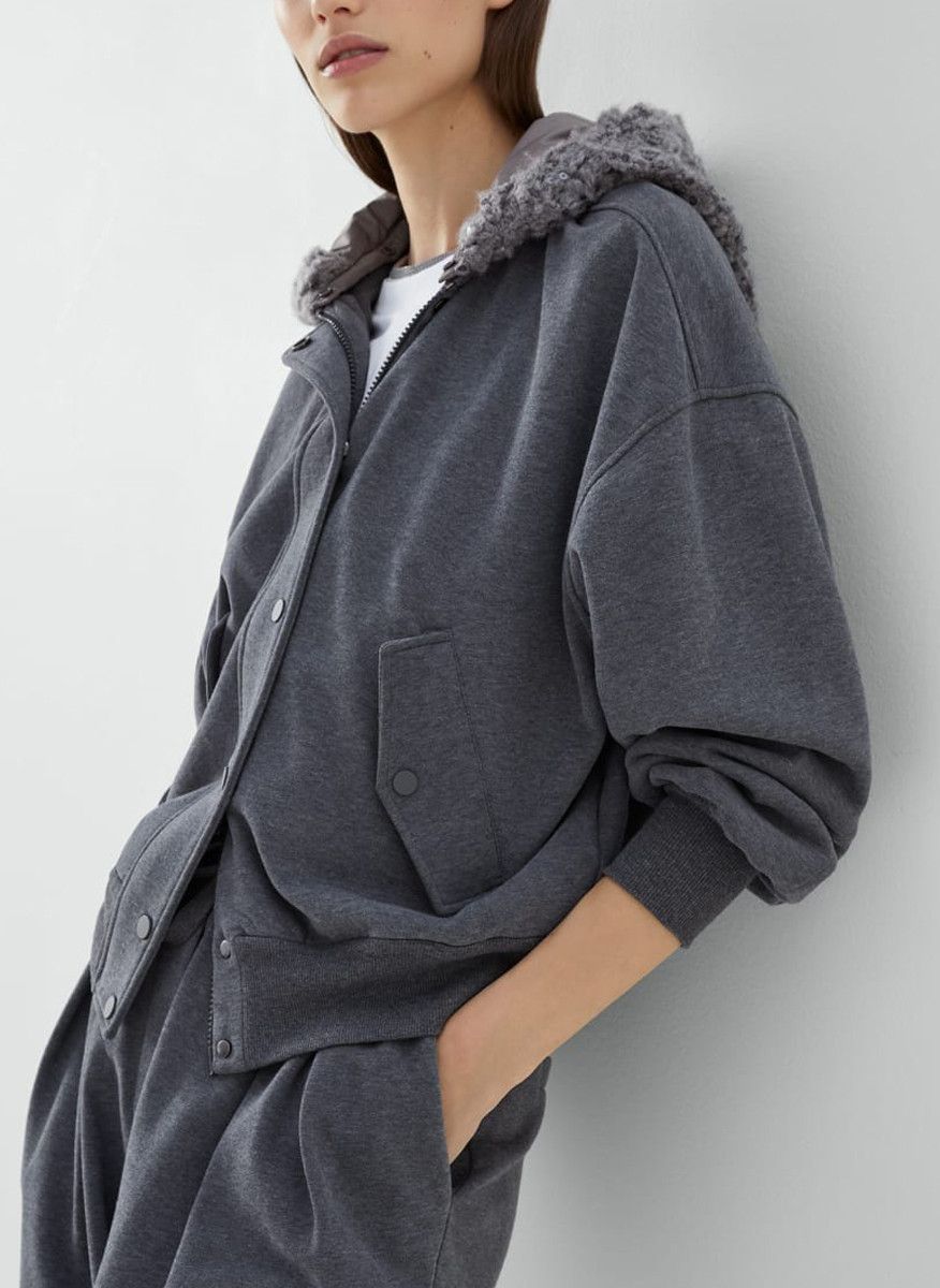Brunello Cucinelli o1la1rc1a0325 Cardigan Sweatshirt in Grey Size L / US 10 / IT 46 - 4 Thumbnail