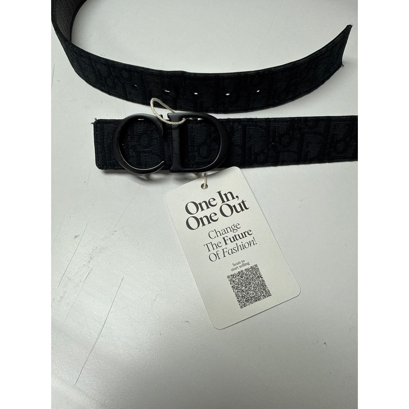 Dior Dior Belt Reversible Oblique Jacquard Navy Black with Buckle Size 36 - 10 Thumbnail