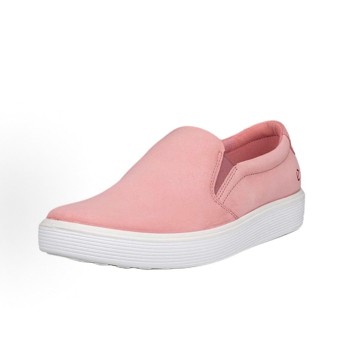 ECCO WOMEN'S 40 SOFT 60 PINK WHITE SLIP ON SNEAKER NIB