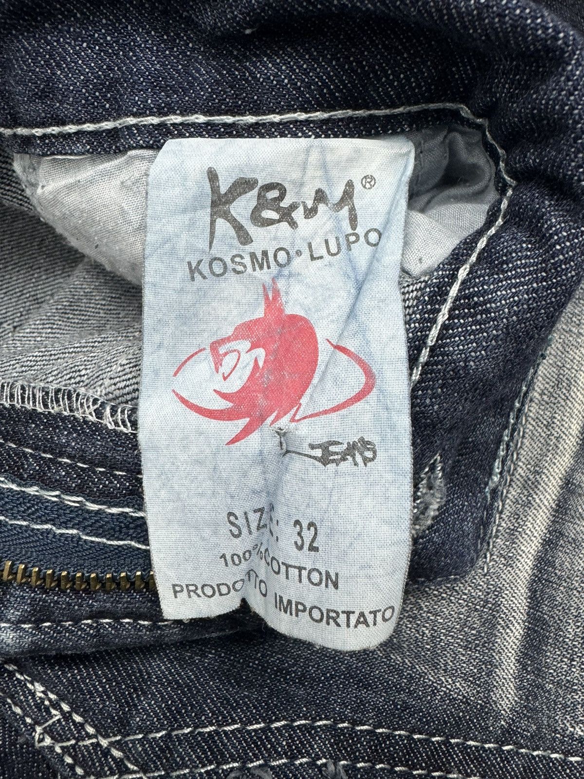 If Six Was Nine Y2K Opium Japanese Style Patchwork Semantic Kosmo Lupo Jeans Size US 32 / EU 48 - 18 Thumbnail
