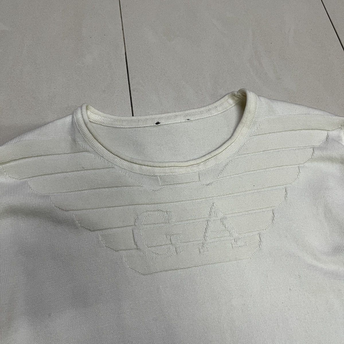 Giorgio Armani × Vintage Giorgio Armani Logo Knit Sweatshirt Size S / US 4 / IT 40 - 3 Thumbnail