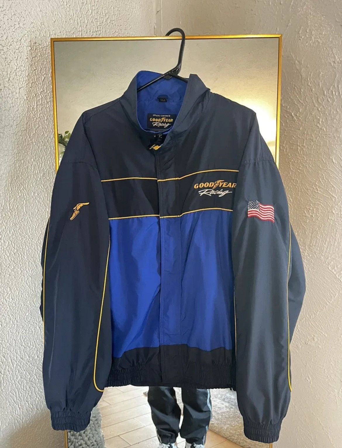 Image of 2005 Vintage Goodyear Nascar Embroidered Racing Jacket XL in Navy, Men's