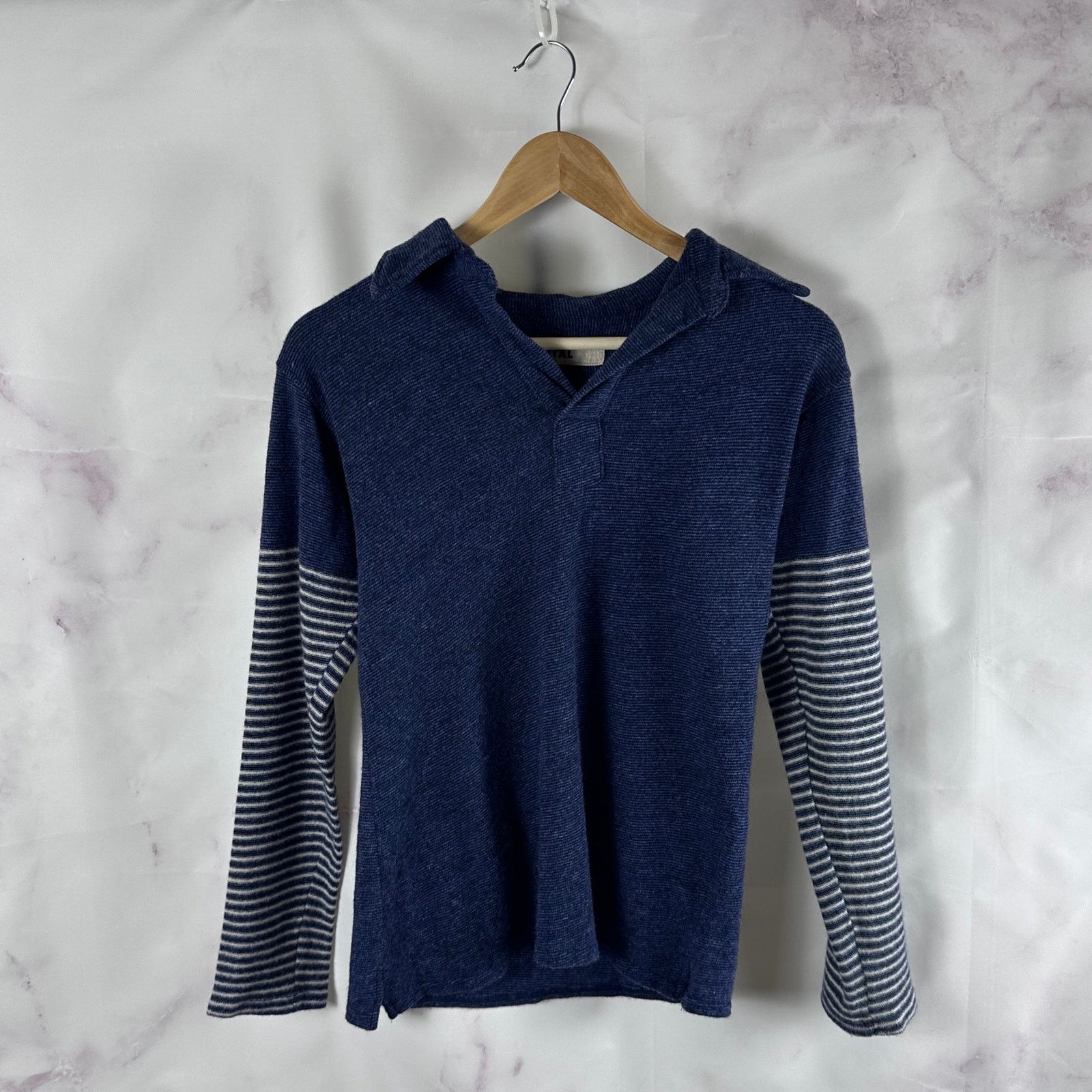 Kapital Blue Knit Longsleeve Polo Size US S / EU 44-46 / 1 - 1 Thumbnail