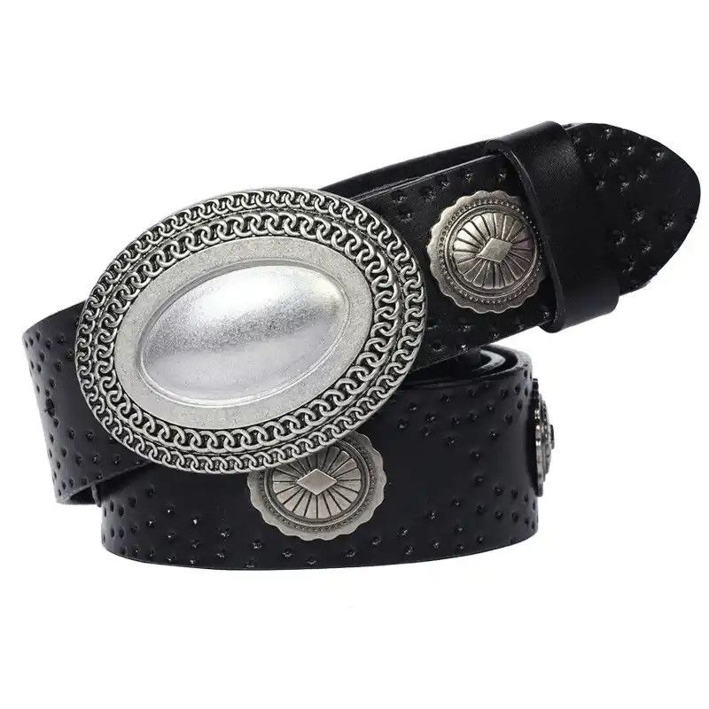 Japanese Brand × Vintage 3.8CM Heavy Metal Rivet Men Real Genuine Leather Size ONE SIZE - 1 Thumbnail