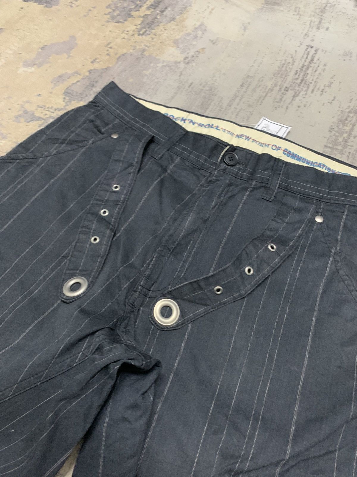 PPFM Archival PPFM Pinstripe Baggy Parachute Cargo Pants Grommet Size US 32 / EU 48 - 6 Thumbnail