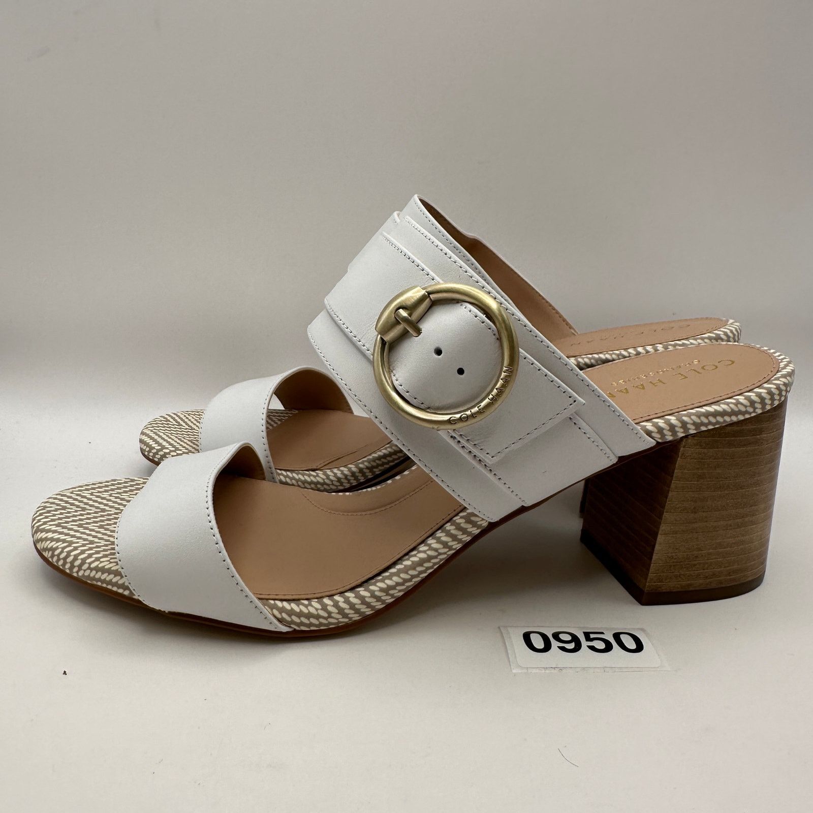 Cole Haan COLE HAAN WOMEN'S 9.5 ALINA CITY MULE SANDALE 65MM OPTIC Size US 9.5 / IT 39.5 - 3 Thumbnail