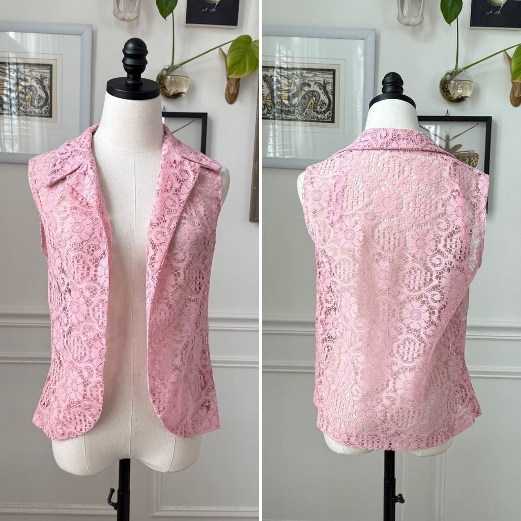 Vintage Vintage 70s Mister Jay Pink 2pc Dress and Vest S M Size M / US 6-8 / IT 42-44 - 4 Thumbnail