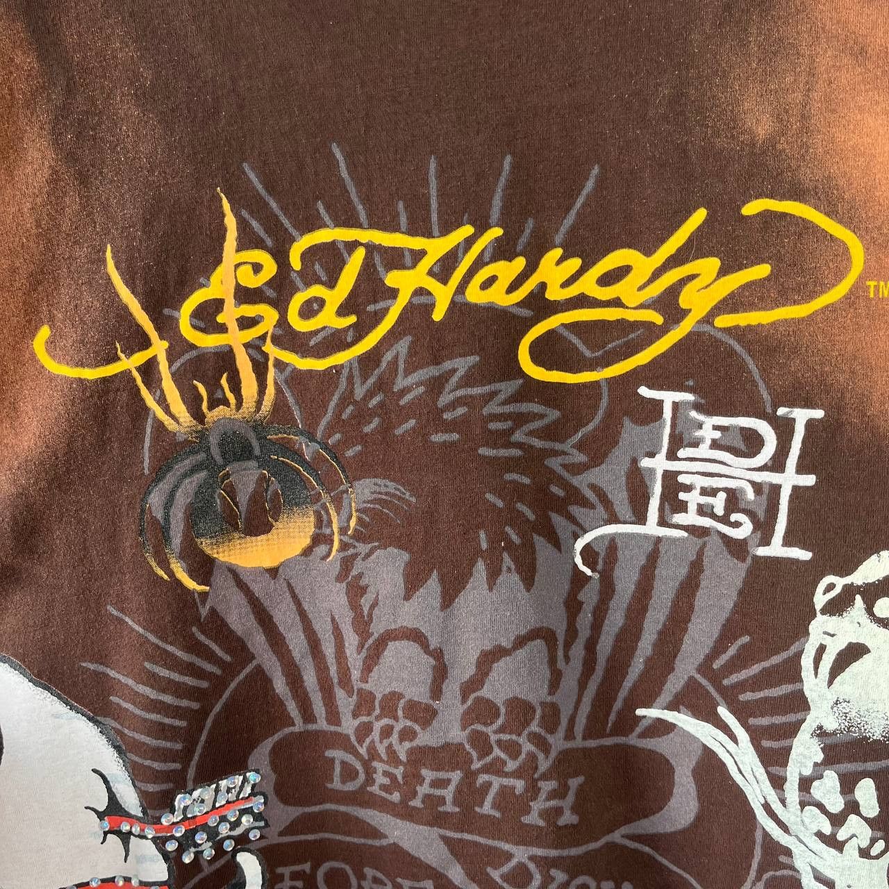 Ed Hardy Vintage Ed Hardy by Christian Audigier Brown Tshirt Size US M / EU 48-50 / 2 - 3 Thumbnail