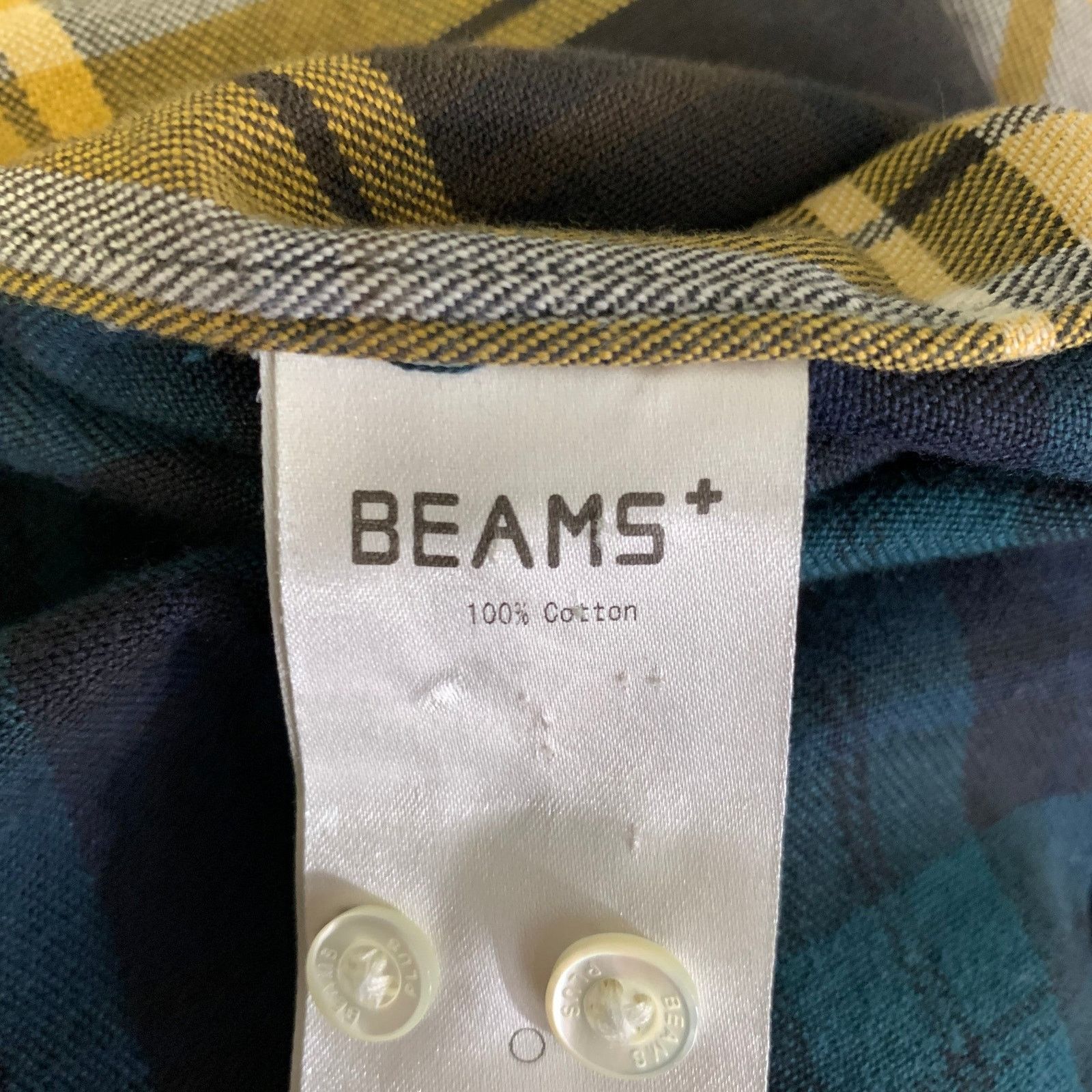 Other BEAMS Size XL Plaid Cotton Patchwork Long Sleeve Shirt Size US XL / EU 56 / 4 - 5 Thumbnail
