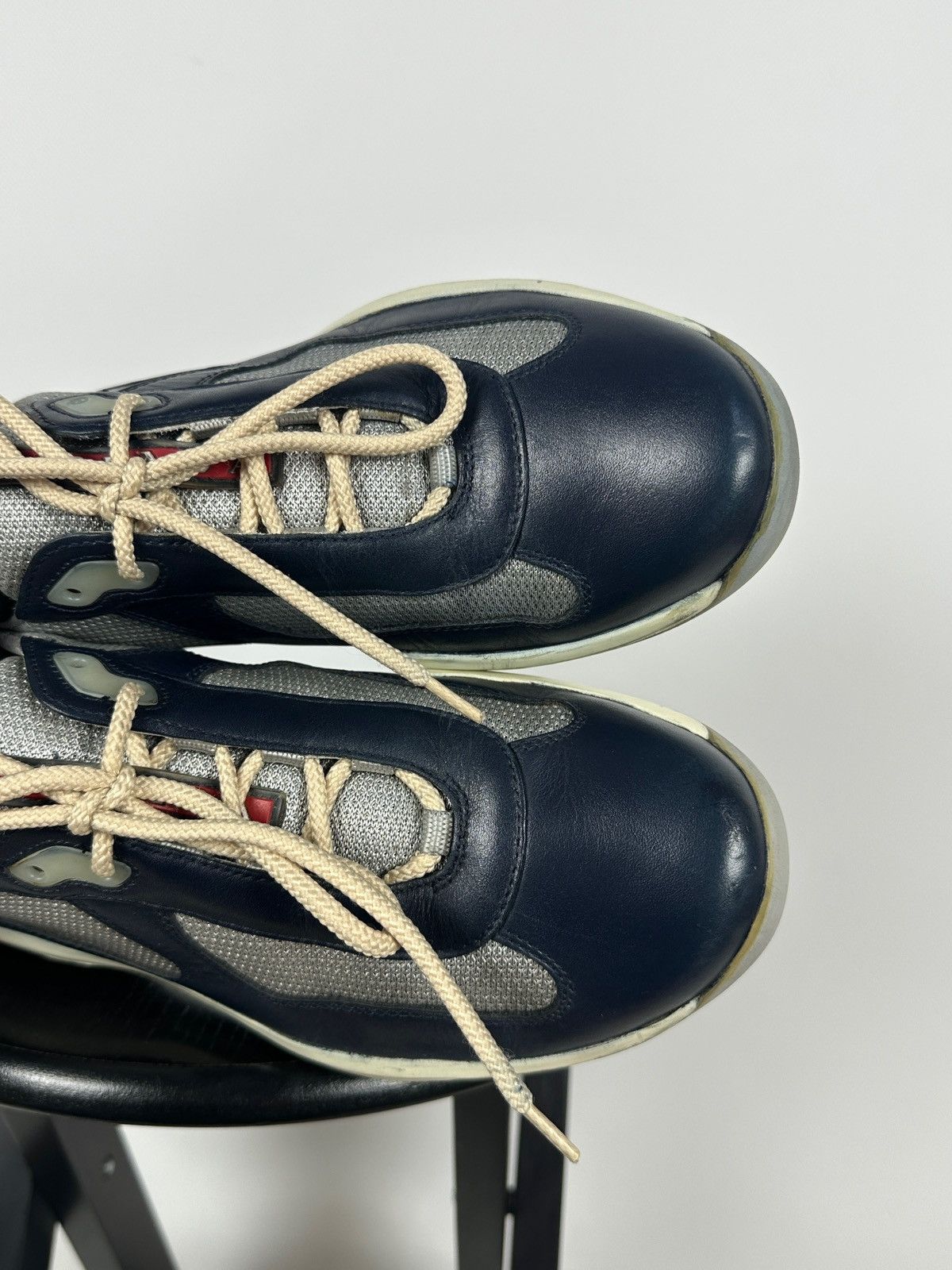 Prada Prada America’s Cup Navy Blue Leather Sneakers Size US 7.5 / EU 40-41 - 21 Thumbnail