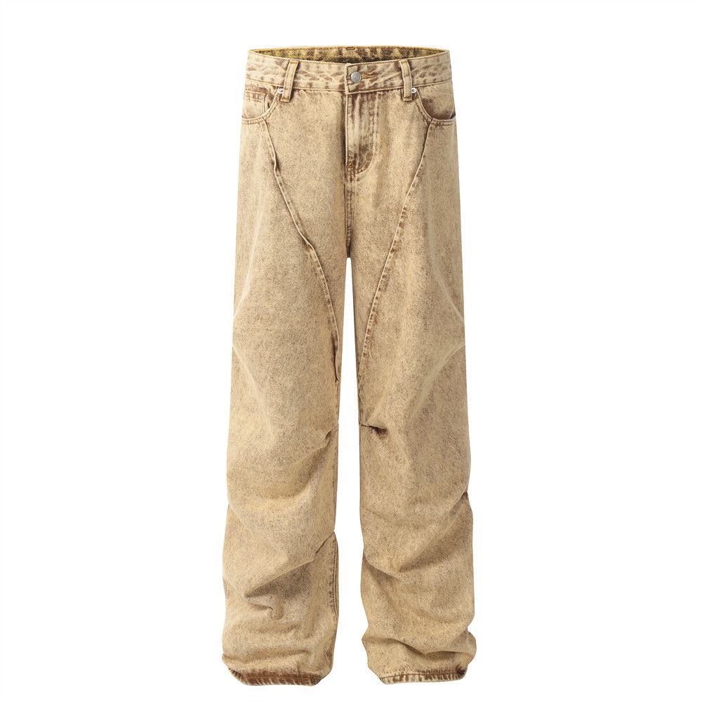 Japanese Brand × Jean Hip-hop trendy loose straight heavy washed distressed jeans Size US 32 / EU 48 - 1 Thumbnail