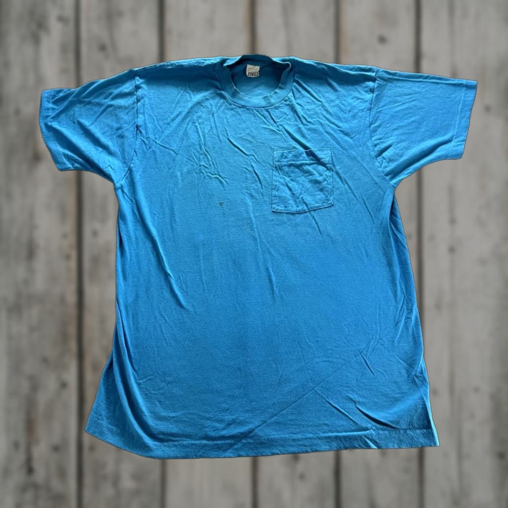 Vintage VINTAGE BVD Pocket Shirt Mens XXL Blue Crewneck T-Shirt Short Sleeve 1990s 2XL Size US XXL / EU 58 / 5 - 1 Thumbnail