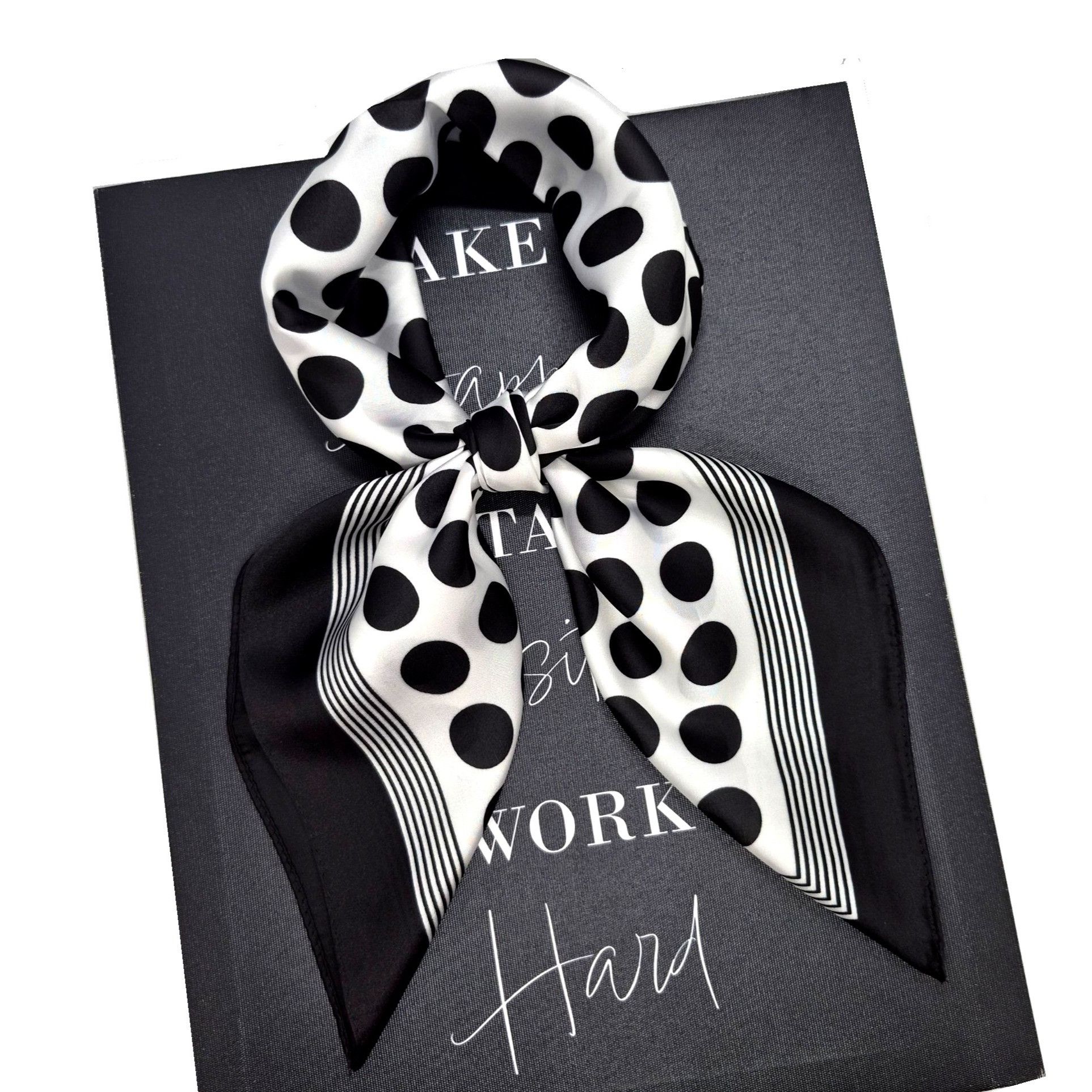 Other Polka Print New Elegant Bandana Square Scarf Retro Black Whi Size ONE SIZE - 2 Thumbnail