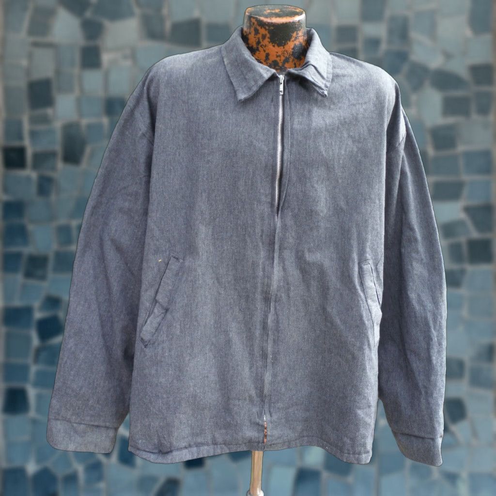 Vintage VINTAGE Men's 3XL Work Jacket Full Zip Lined Cotton USA Made Rockabilly Chest 58" Size US XXL / EU 58 / 5 - 1 Thumbnail