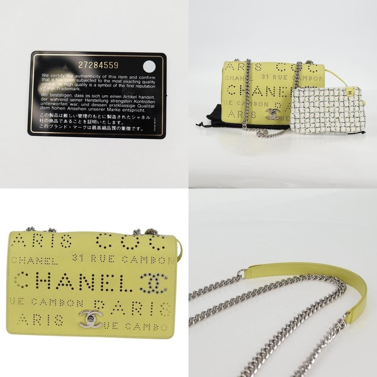 Chanel Chanel Chain Shoulder Bag Leather Yellow CC Size ONE SIZE - 5 Thumbnail