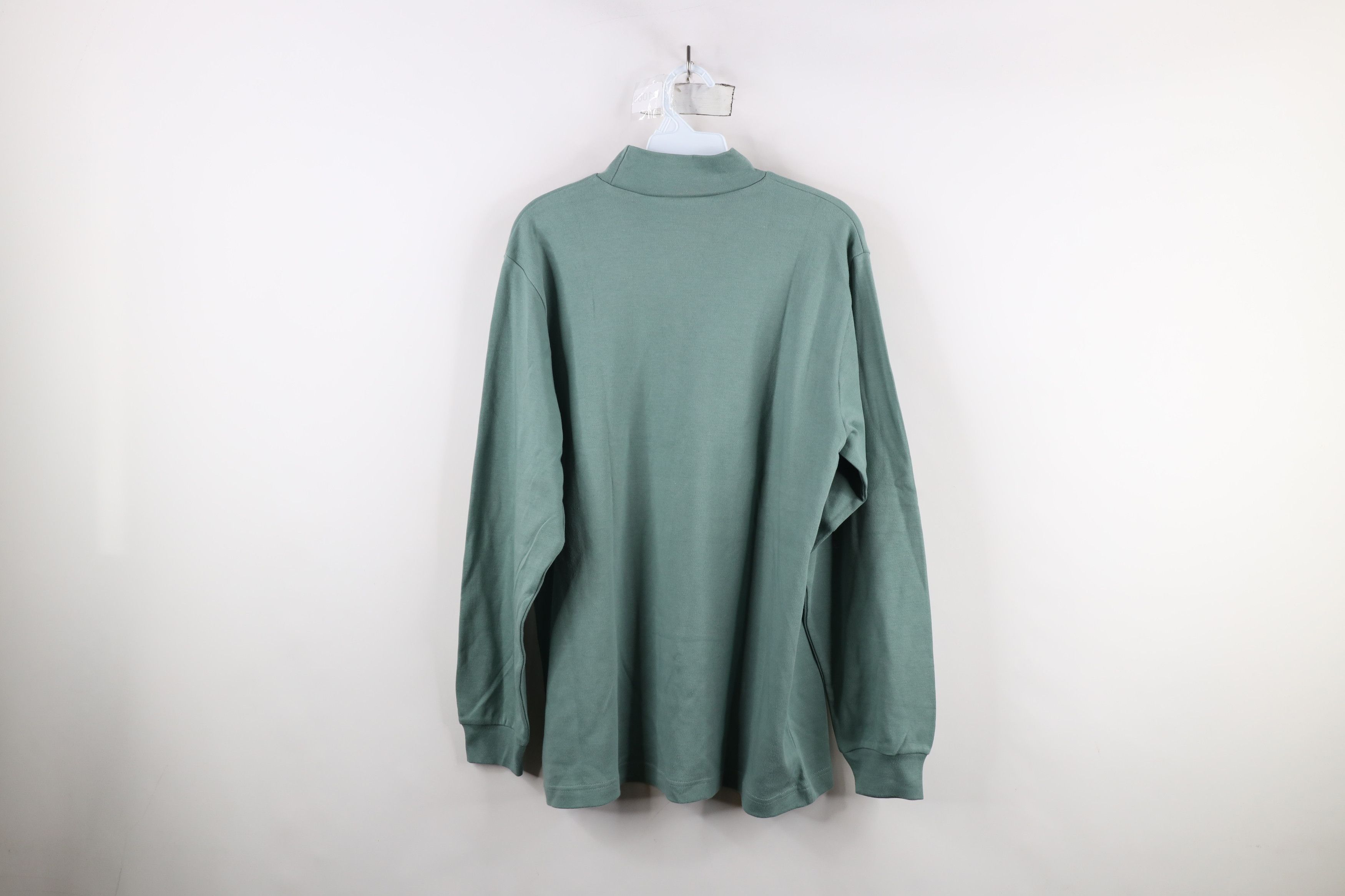 Vintage × Woolrich Woolen Mills Vintage 90s Woolrich Blank Mock Neck T-Shirt Green Cotton Size M / US 6-8 / IT 42-44 - 11 Thumbnail