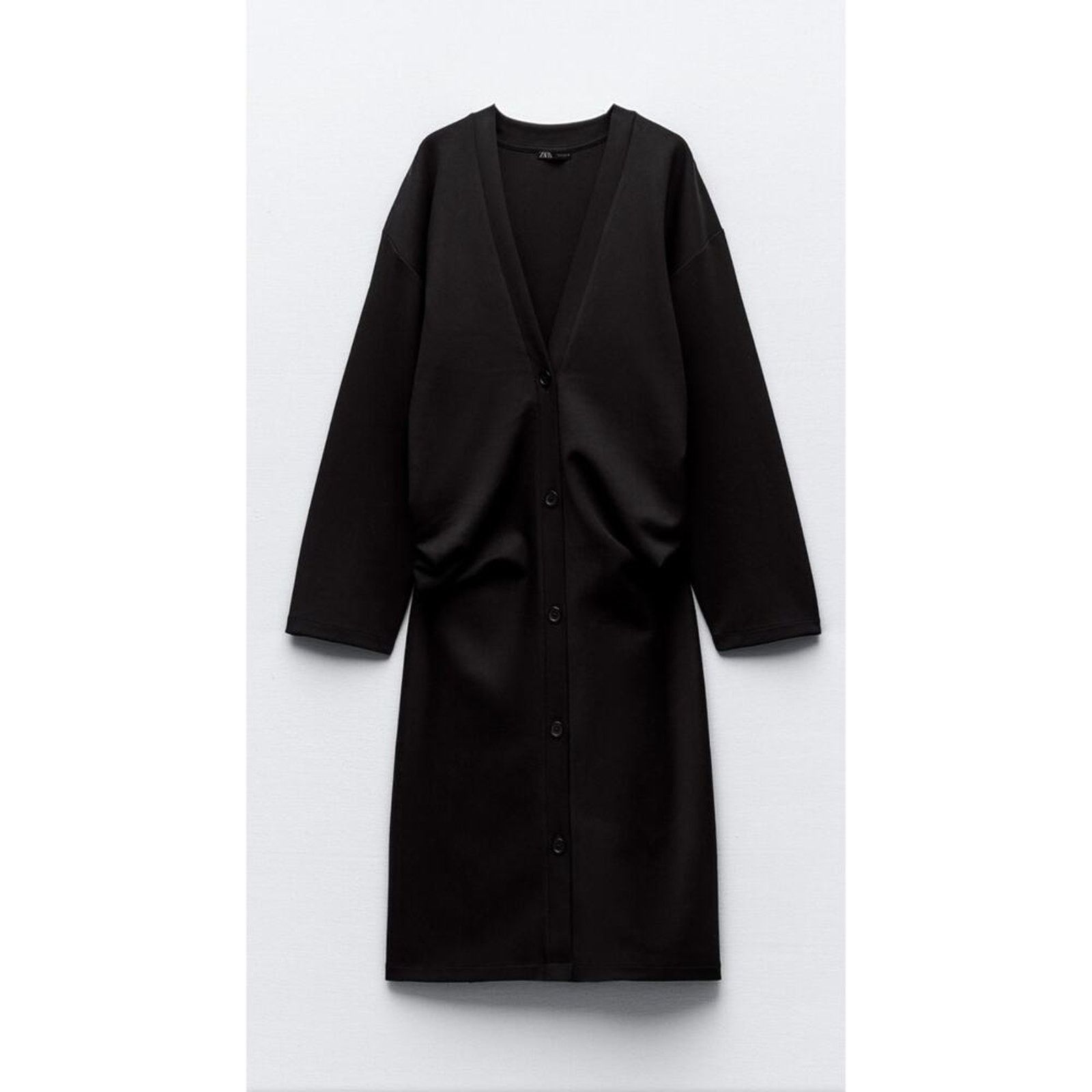 Zara NWT-Zara-RUCHED LONG INTERLOCK JACKET-Small Size S / US 4 / IT 40 - 4 Thumbnail