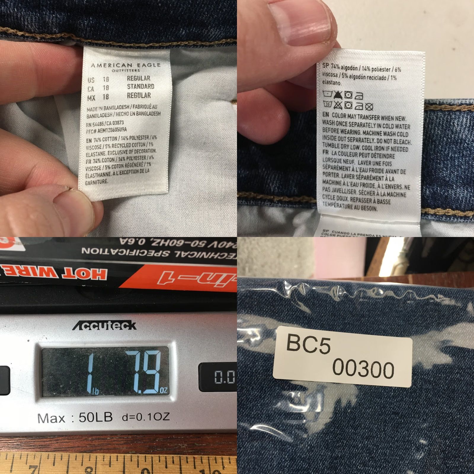 American Eagle Outfitters American Eagle Outfitters Jeans Womens 18R Cropped Blue Denim Zip Stretch 5-Pocket Regular Rise Modern Fit Womens - Mens? Size 40" / US 18 - 10 Thumbnail