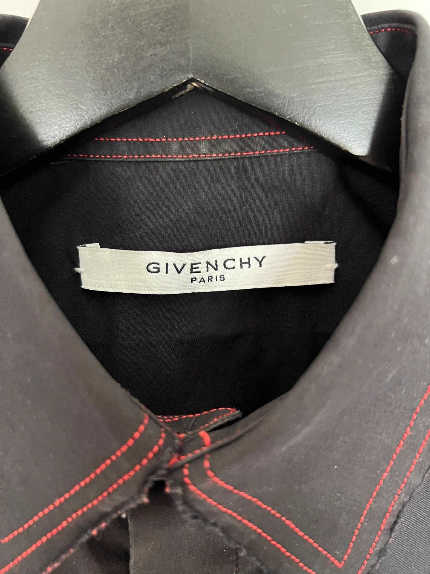 Givenchy Givenchy Patchwork Leather Trim Raw Hem Shirt Jacket Size US S / EU 44-46 / 1 - 8 Thumbnail