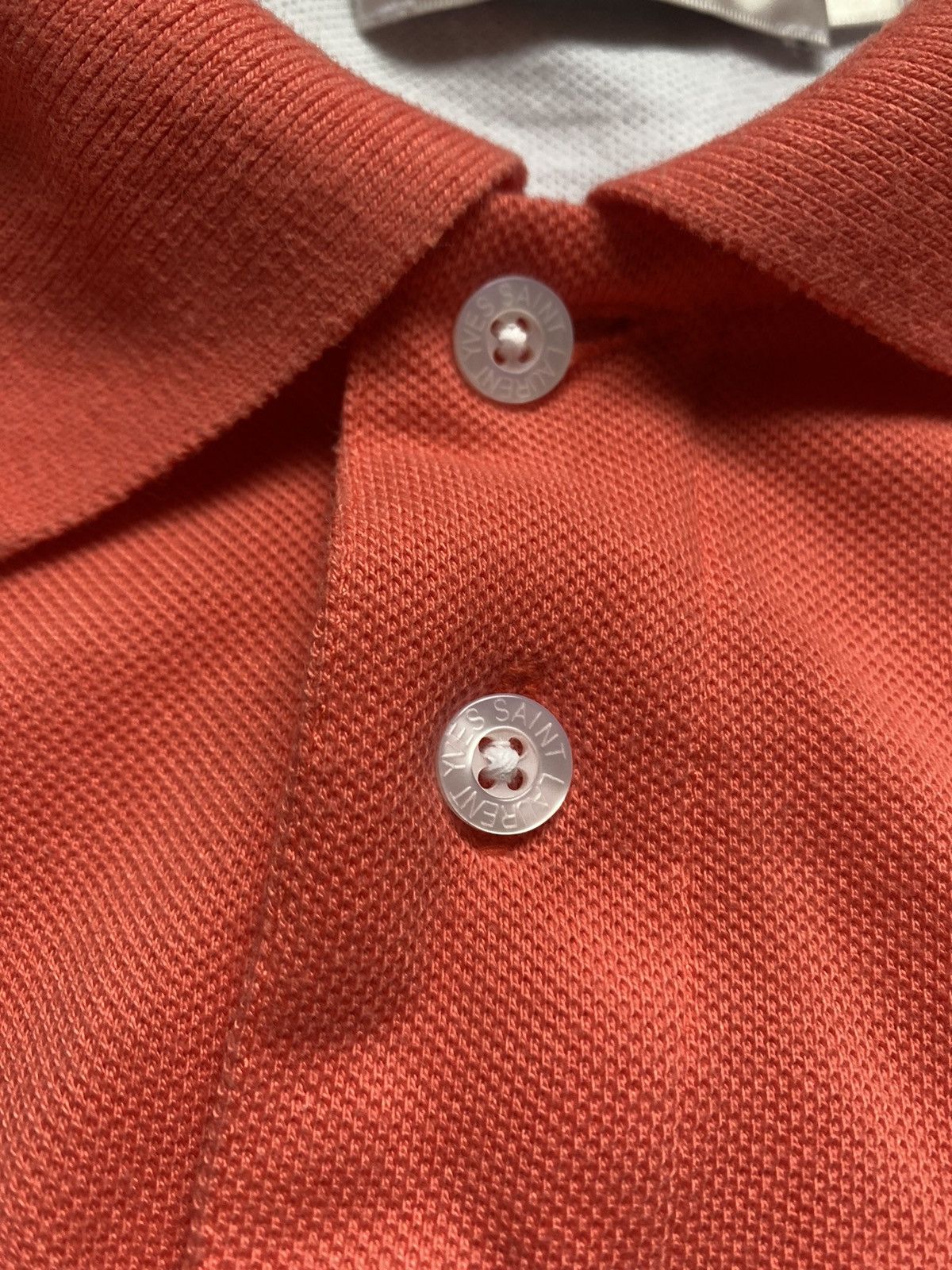 Yves Saint Laurent 90S Yves Saint Laurent YSL Orange Big Logo Polo T Shirt Tee Size US XL / EU 56 / 4 - 5 Thumbnail