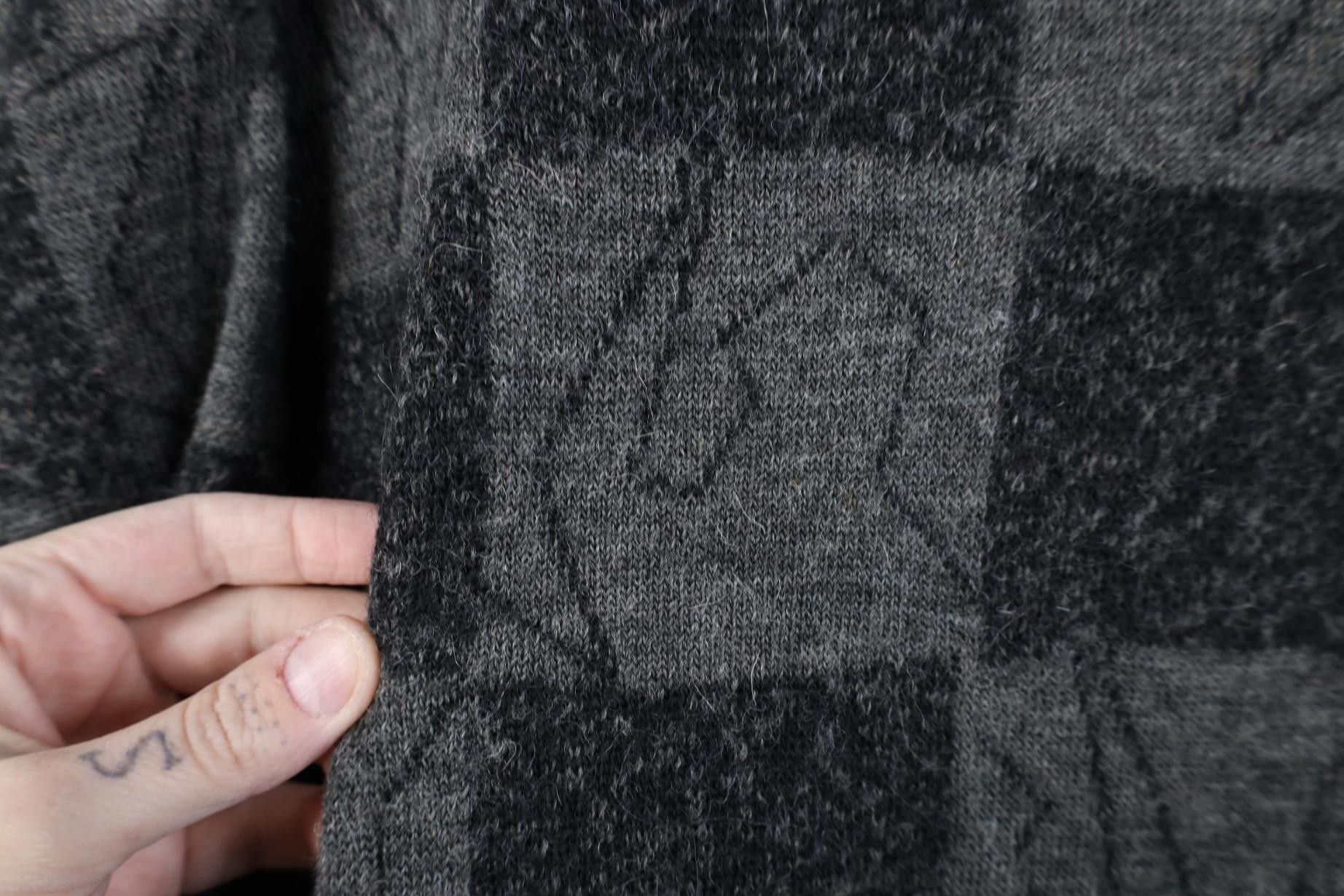 Vintage Vintage 90s Streetwear Wool Blend Knit Checkered Sweater Size US M / EU 48-50 / 2 - 5 Thumbnail