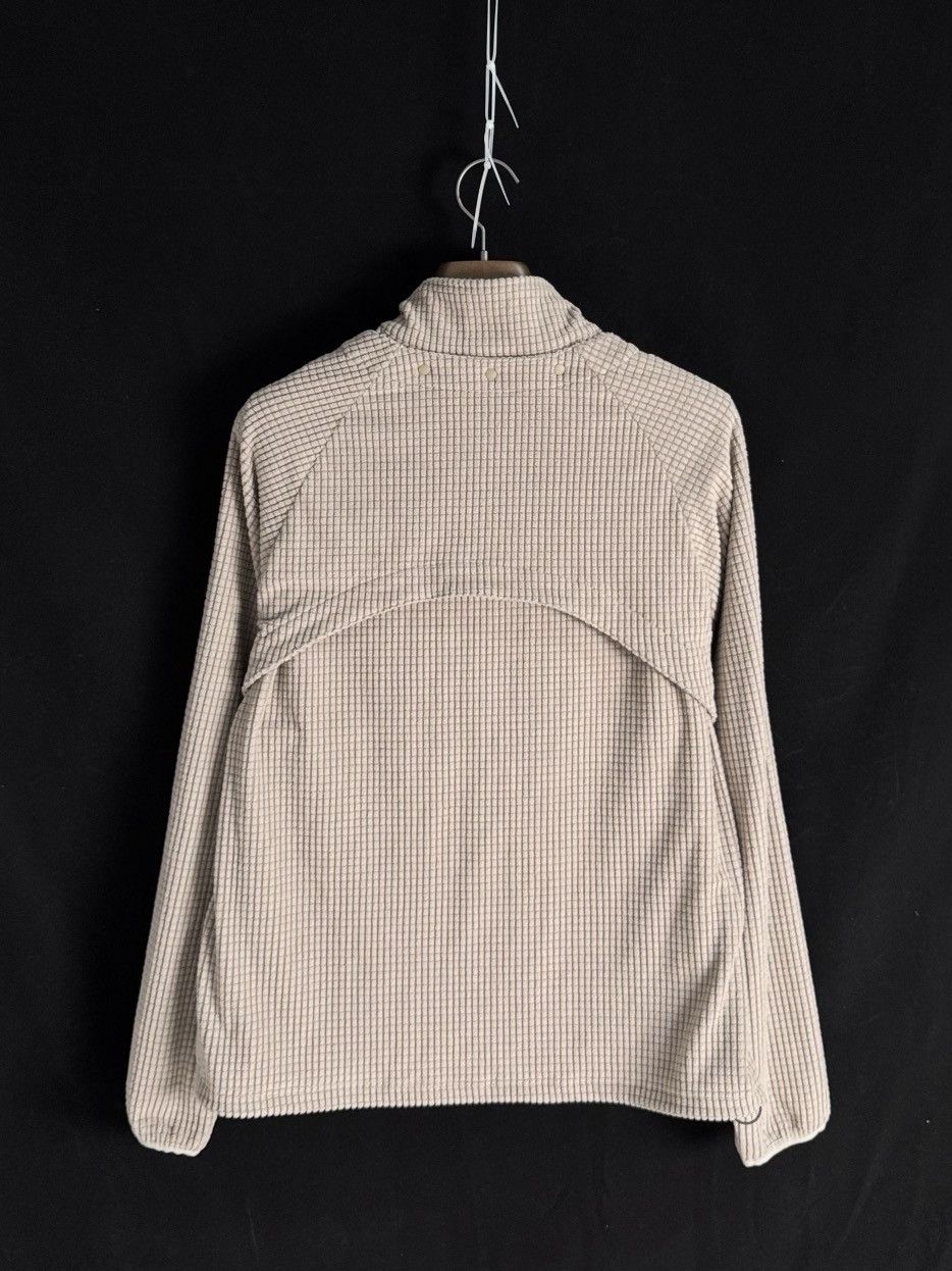 Japanese Brand DETACHABLE SLEEVE GRID FLEECE PULL OVER | Baloriginal. Size US M / EU 48-50 / 2 - 10 Thumbnail