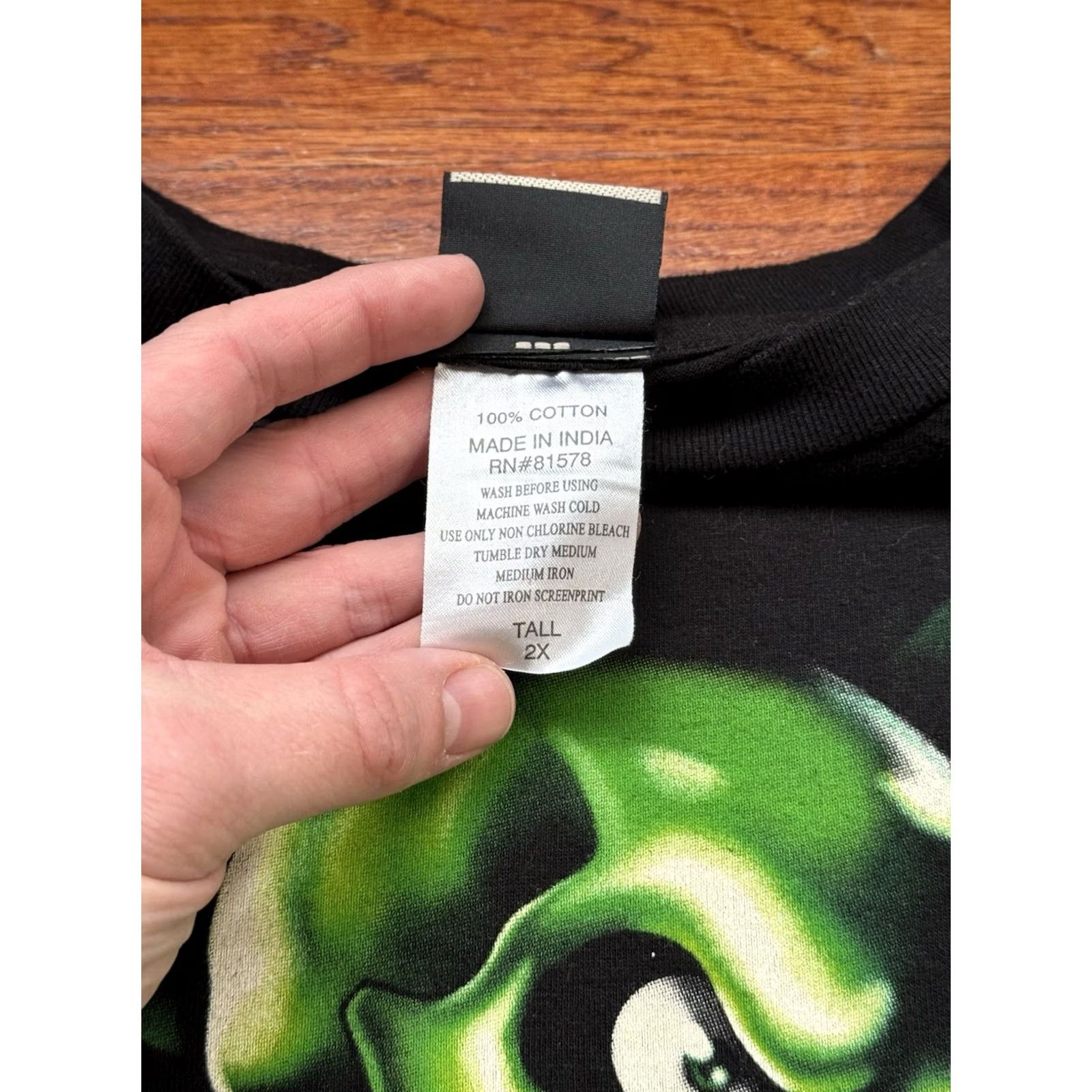 Liquid Blue VINTAGE Liquid Blue T Shirt 2XL Tall Green Skulls All Over Print 2001 Hip Hop Mens Size US XXL / EU 58 / 5 - 7 Thumbnail