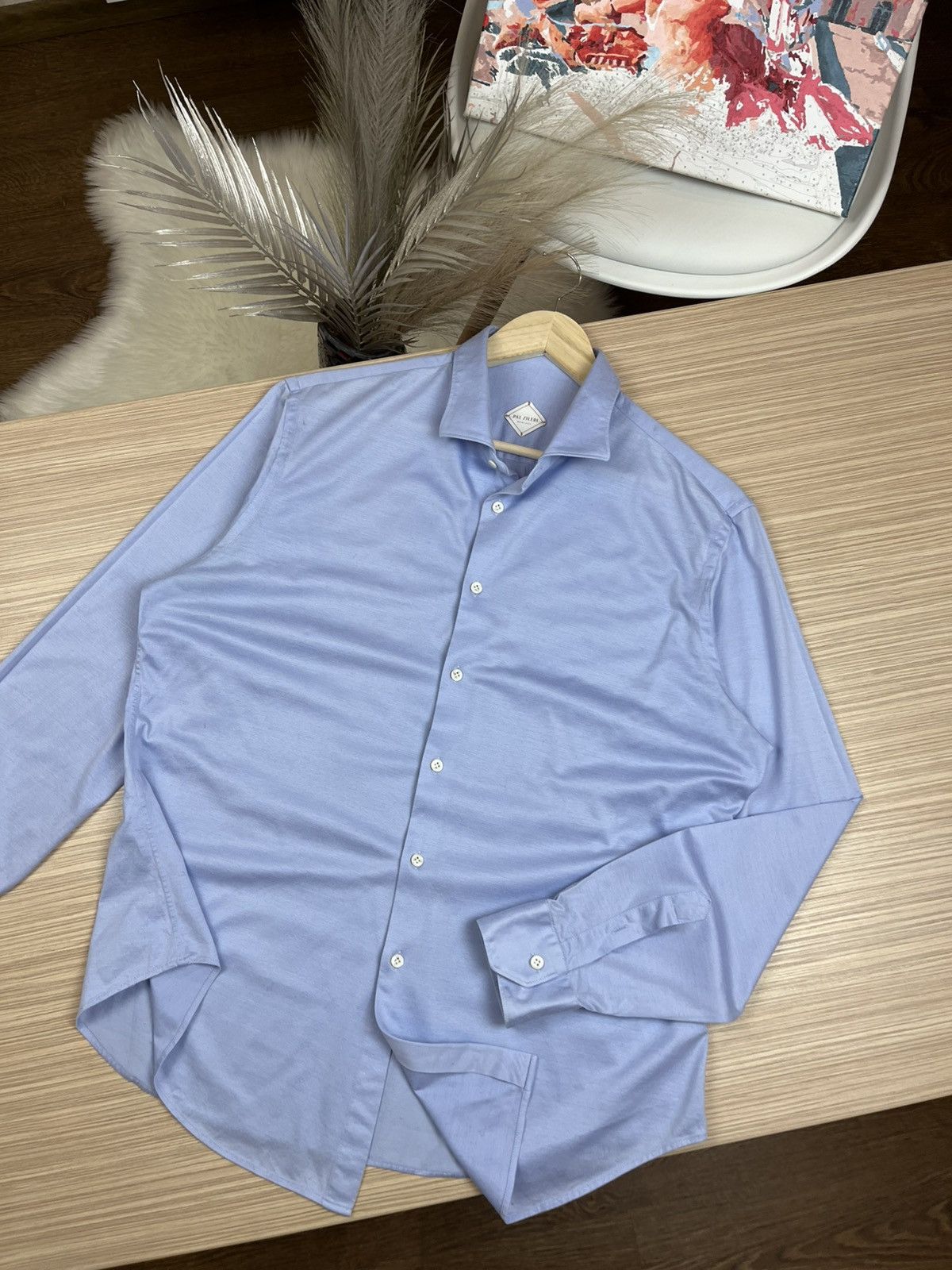 Pal Zileri × Vintage Vintage Pal Zileri Pull Luxury Black Wool Button Up Shirt Size US M / EU 48-50 / 2 - 1 Thumbnail